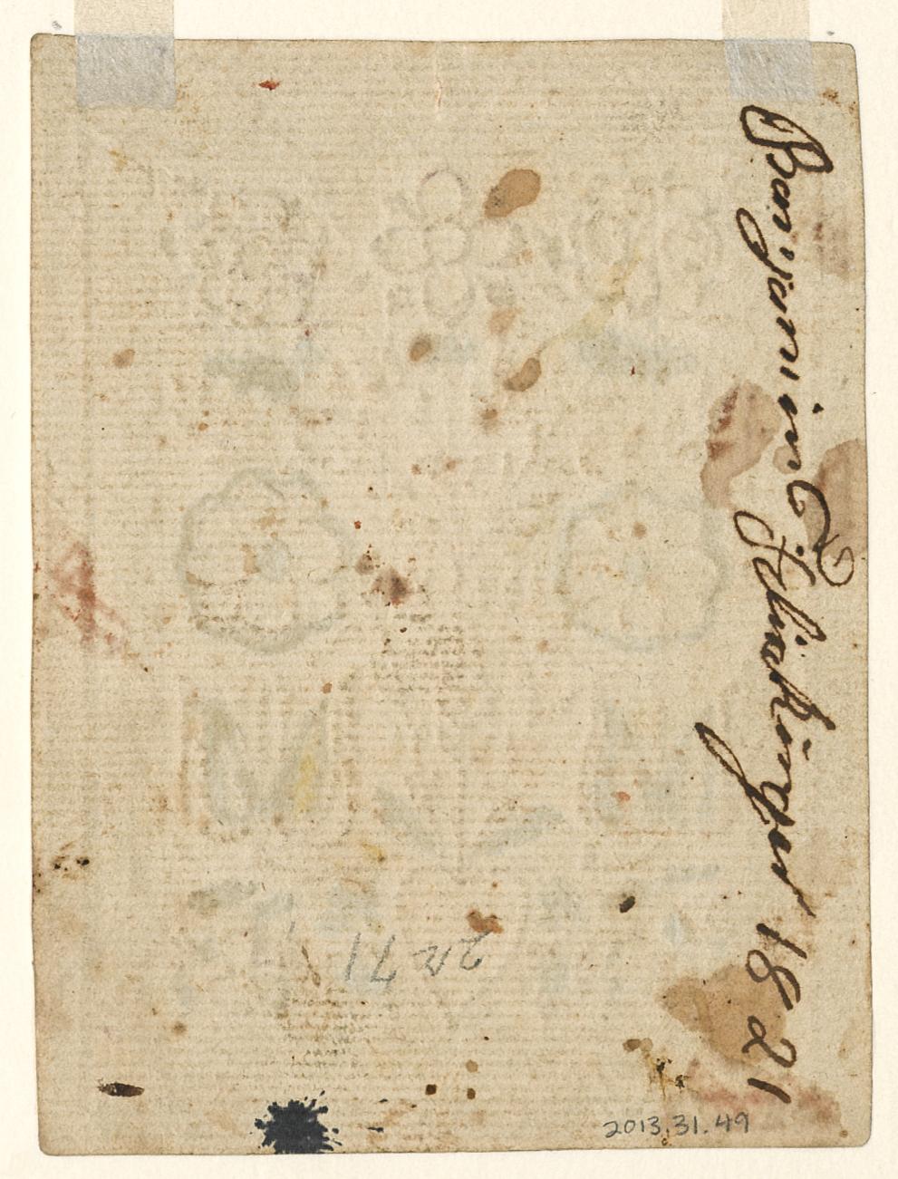 2013.0031.049 Fraktur, view 2, reverse