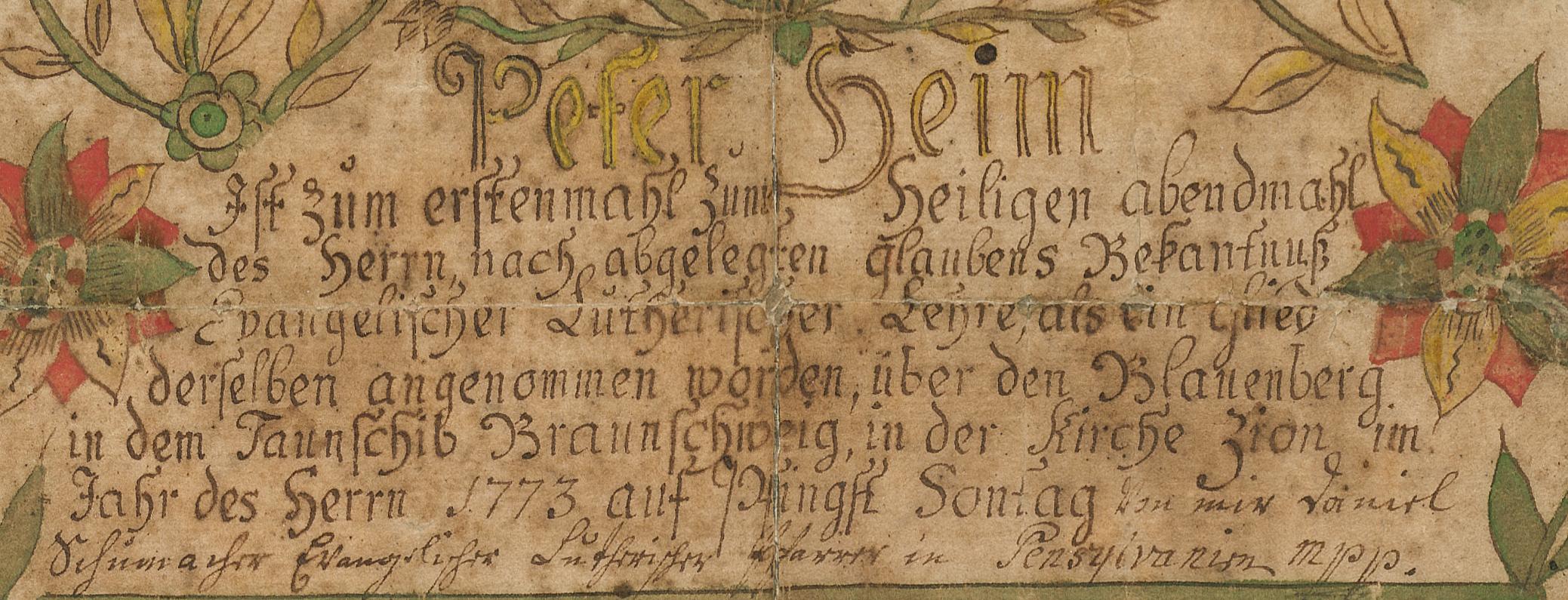 2013.0031.058 Fraktur, detail 1