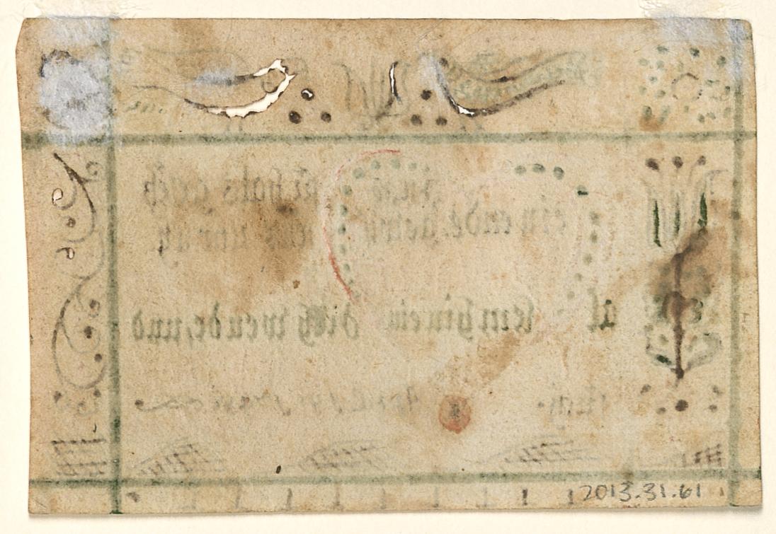 2013.0031.061 Fraktur, view 2, reverse