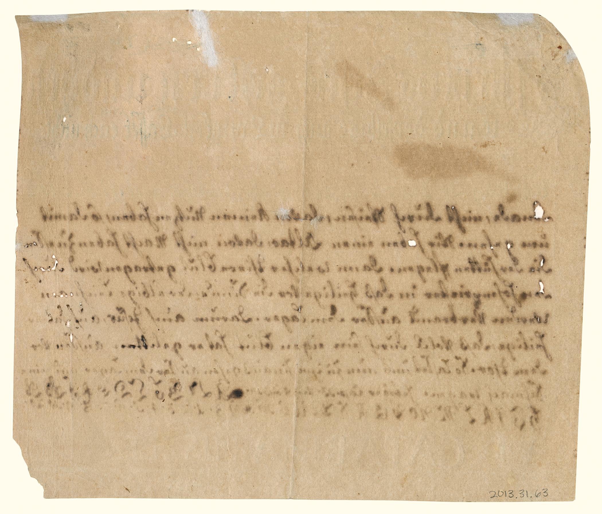 2013.0031.063 Fraktur, view 2, reverse