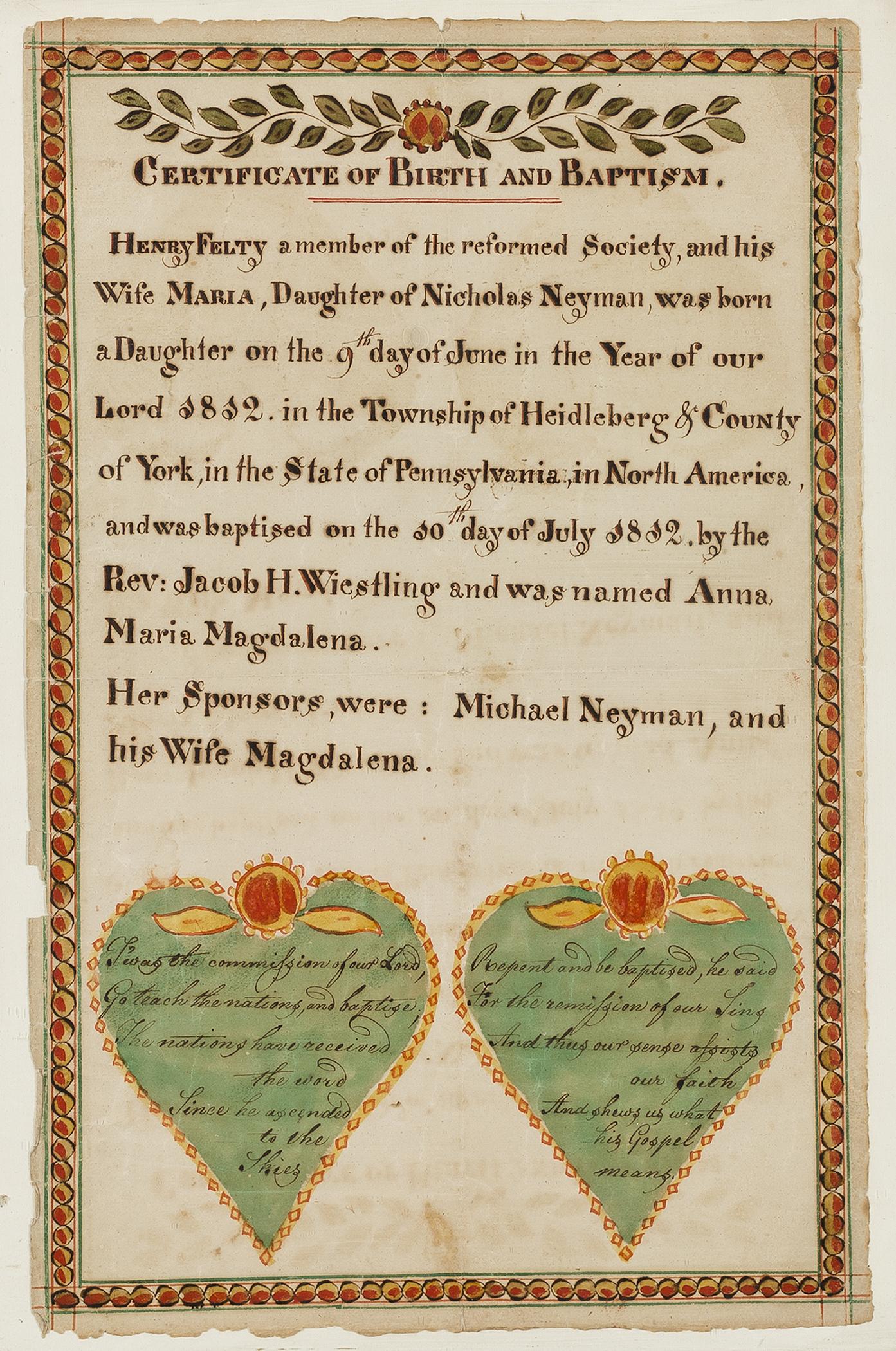 2013.0031.064 A Fraktur, view 1