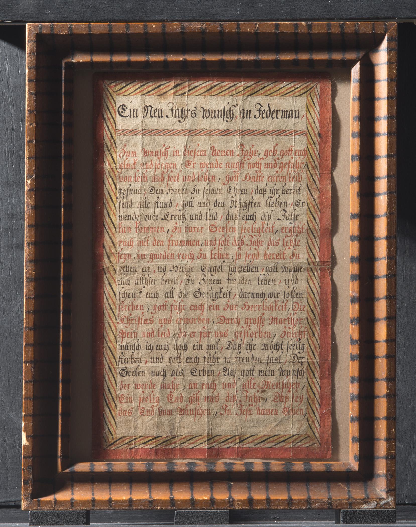 2013.0031.070 A Fraktur, B Frame, view 2, raking light