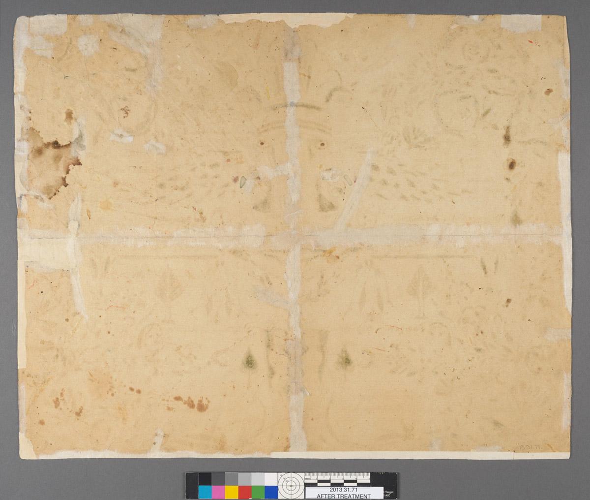 2013.0031.071 Fraktur, reverse, after conservation treatment