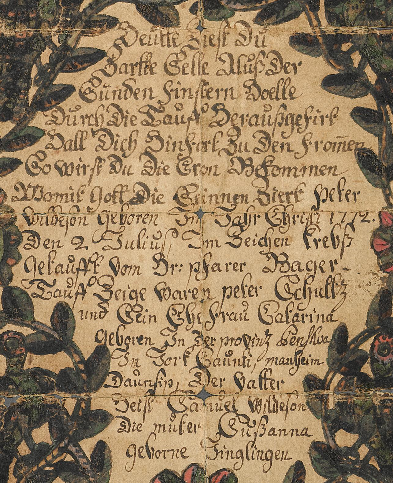 2013.0031.079 A Fraktur, detail 1