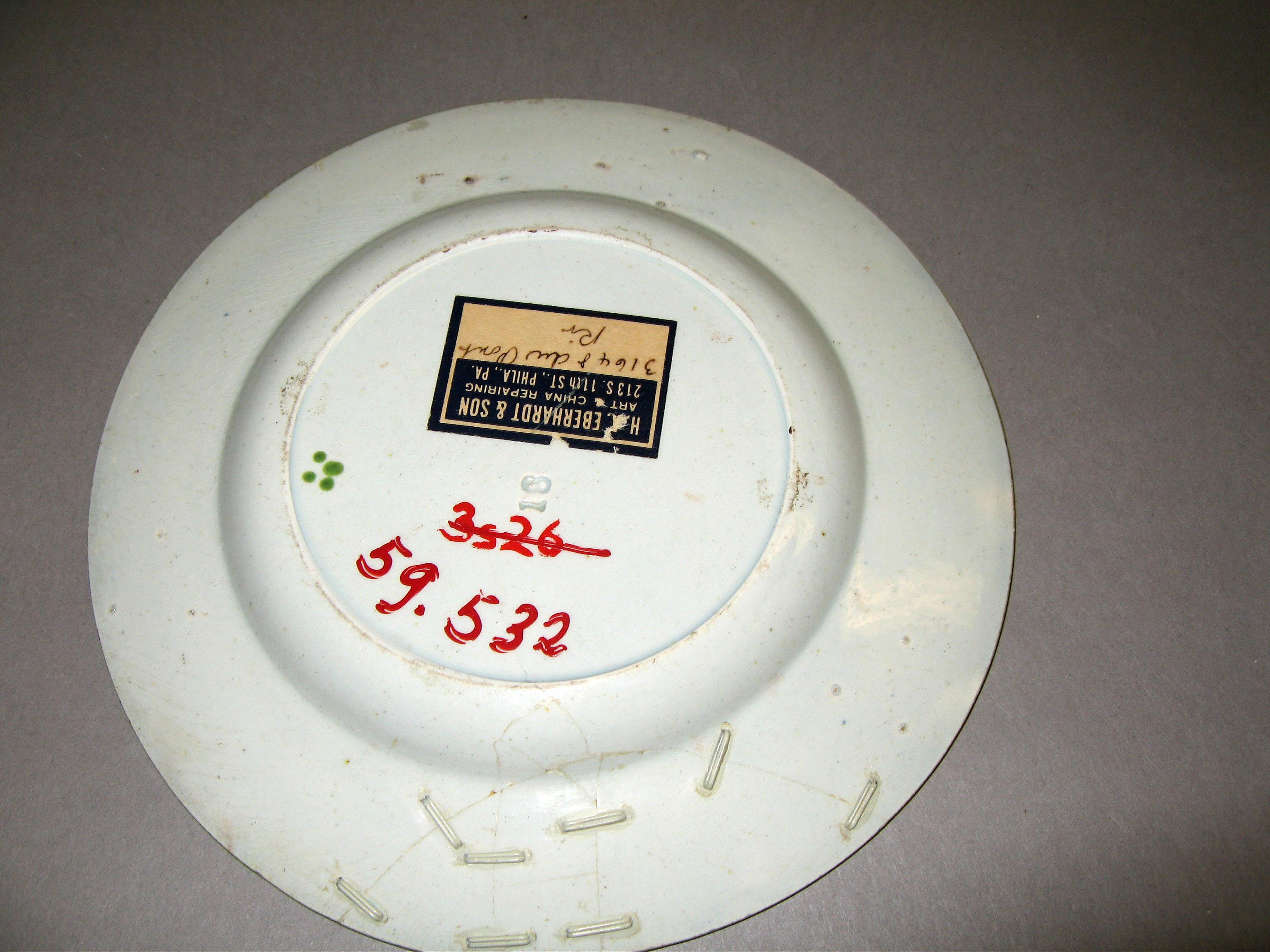 1959.0532 Lafayette Washington plate (underside)