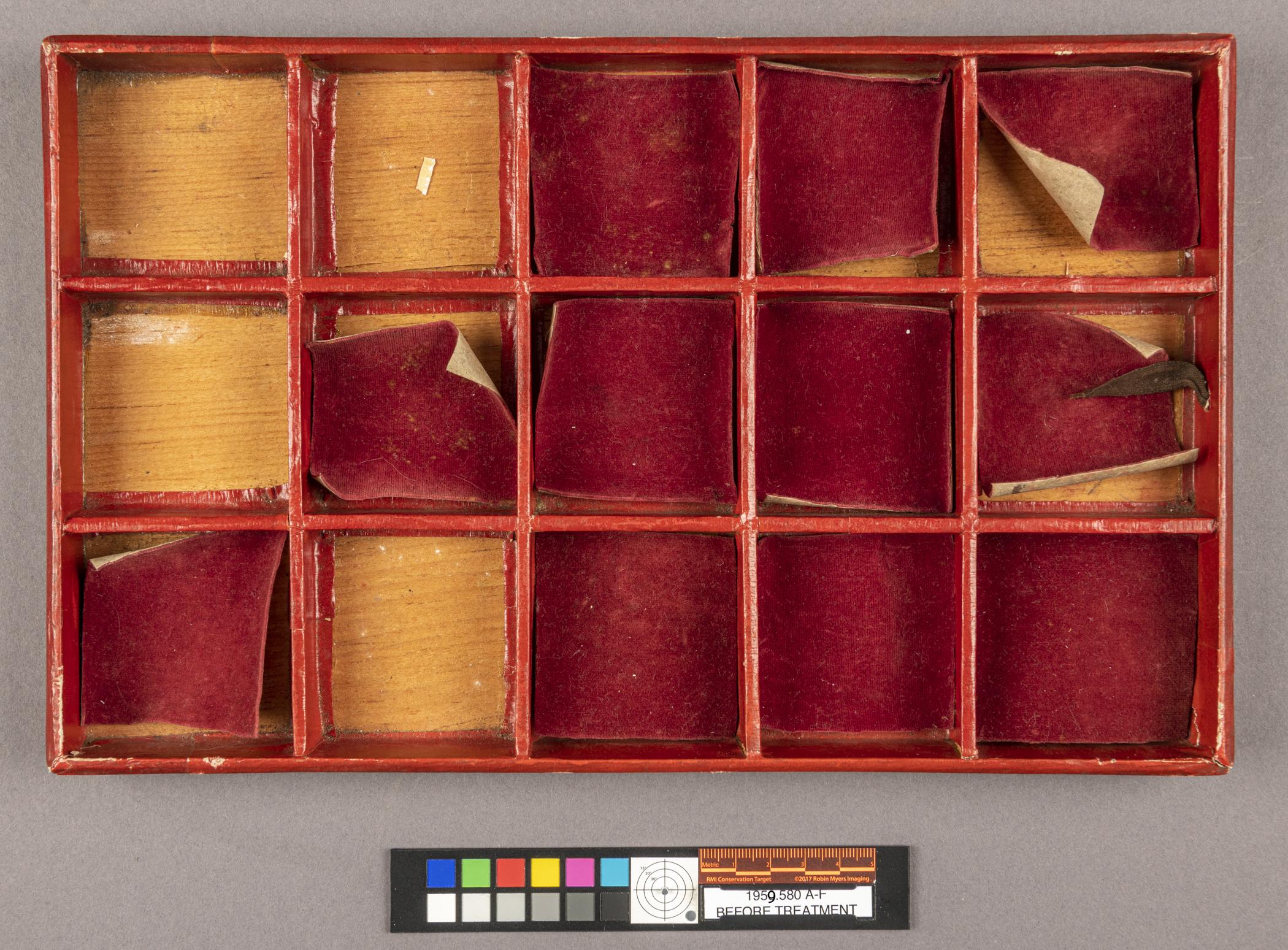 1959.0580 B Tray, view 1, before conservation treatment