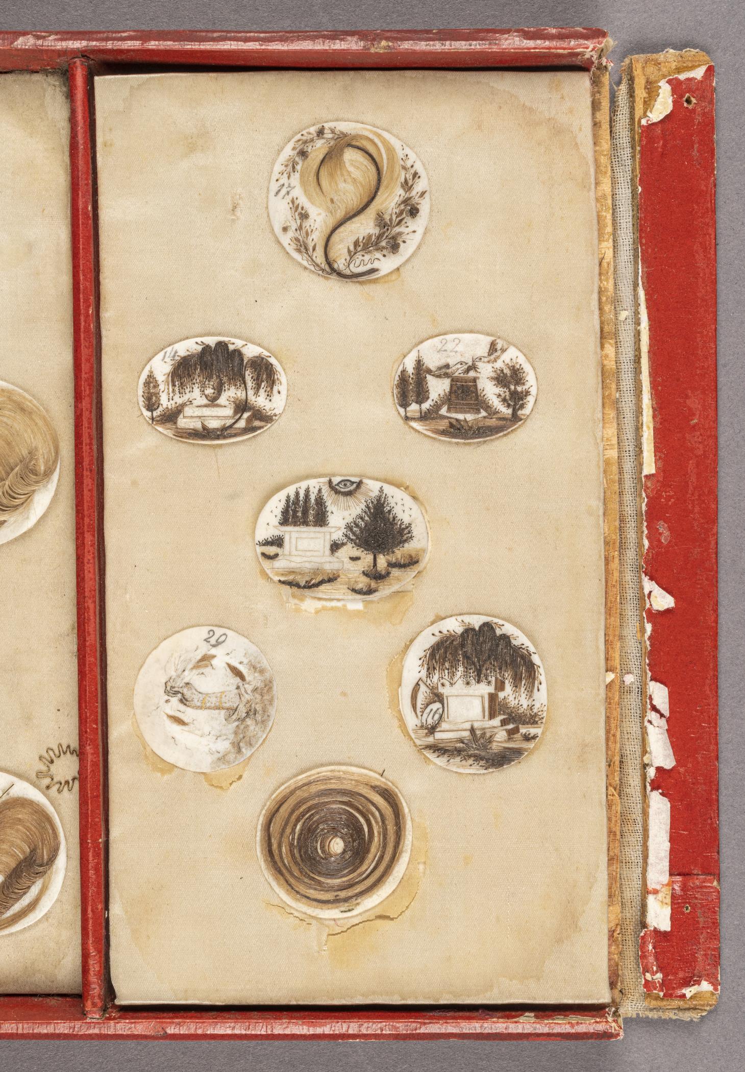1959.0580 C Tray, detail 3, before conservation treatment