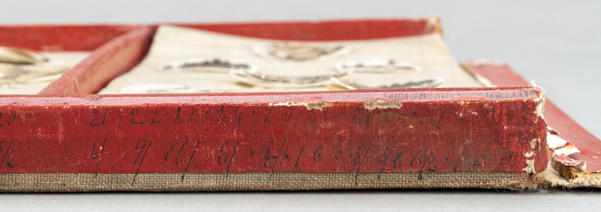 1959.0580 C Tray, detail 5, before conservation treatment