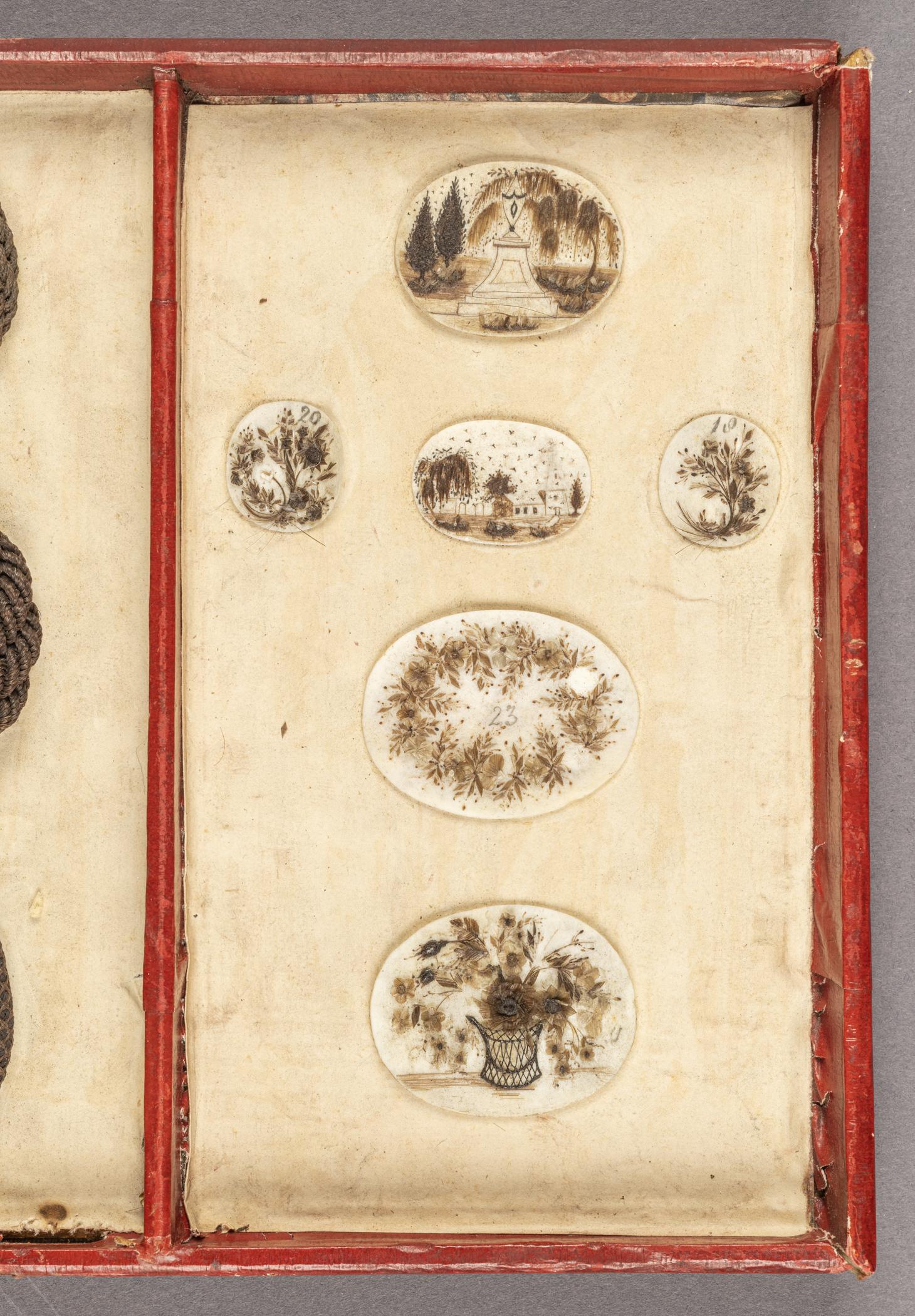 1959.0580 D Tray, detail 3, before conservation treatment