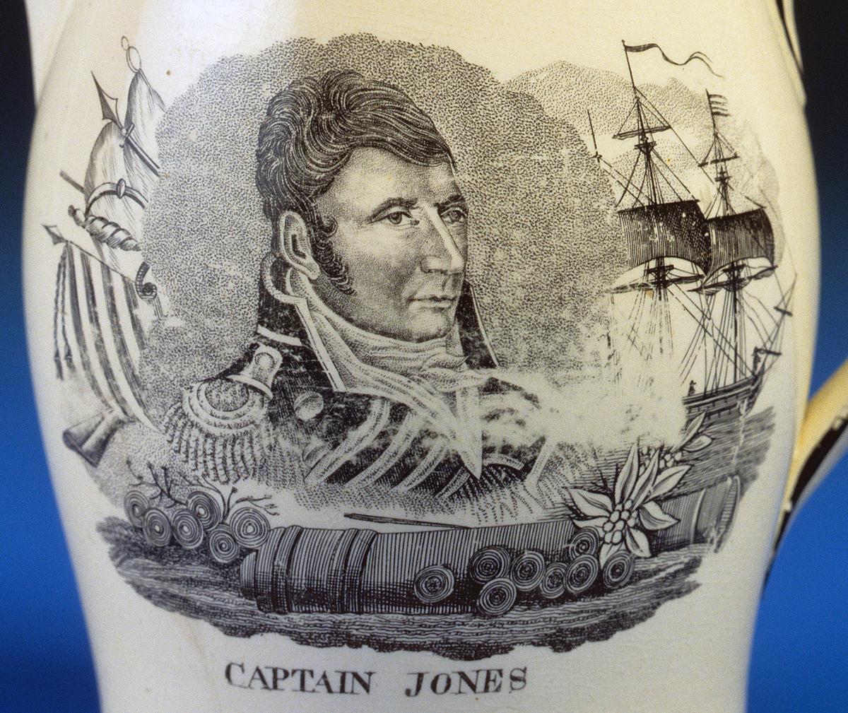 1959.0587 Jug, Pitcher, Captain Jones Detail