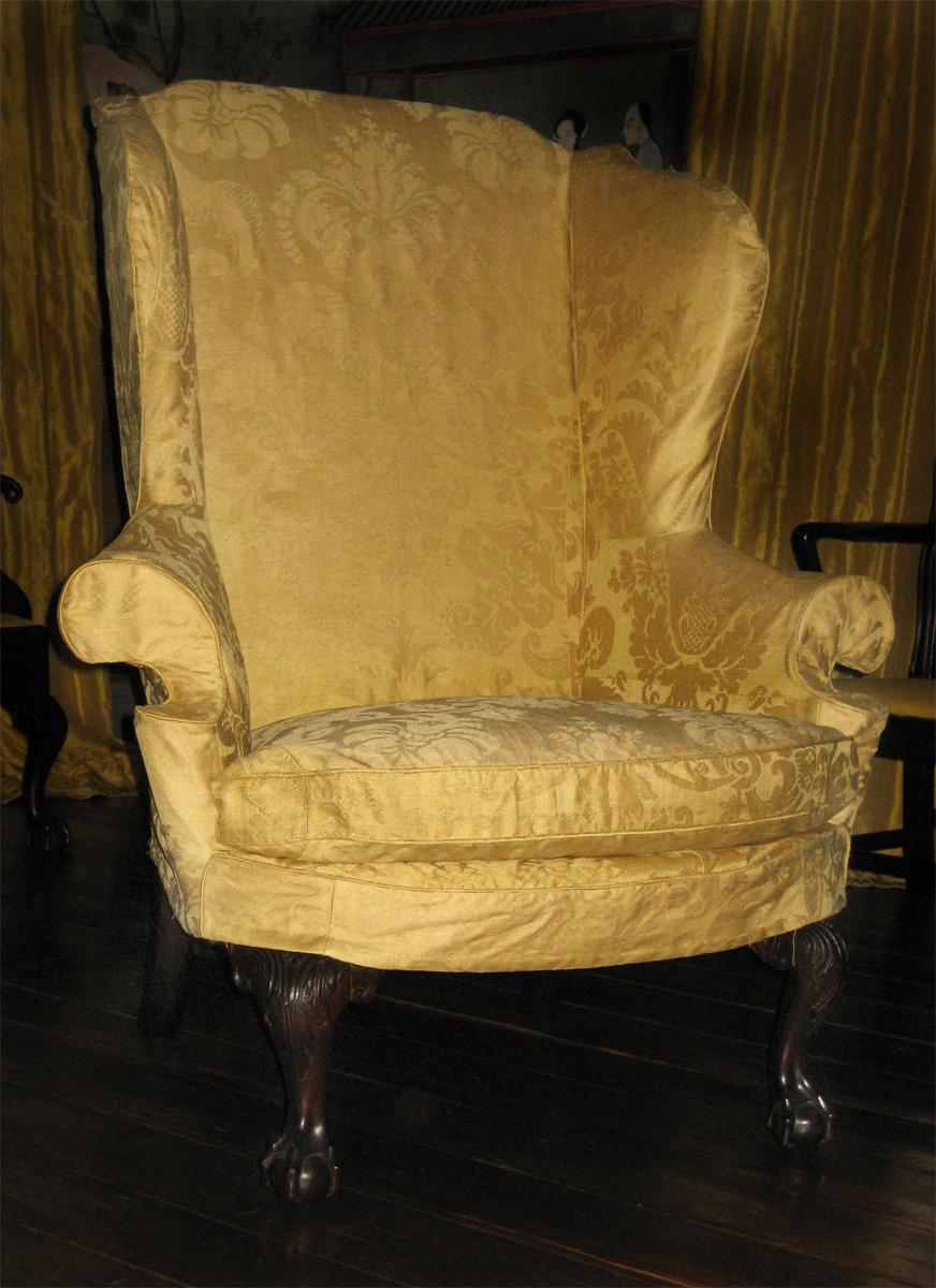 1984.0616 slip cover on 1959.0630 chair view 1