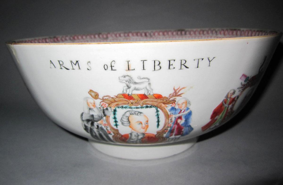 1959.0651 Porcelain punch bowl detail one