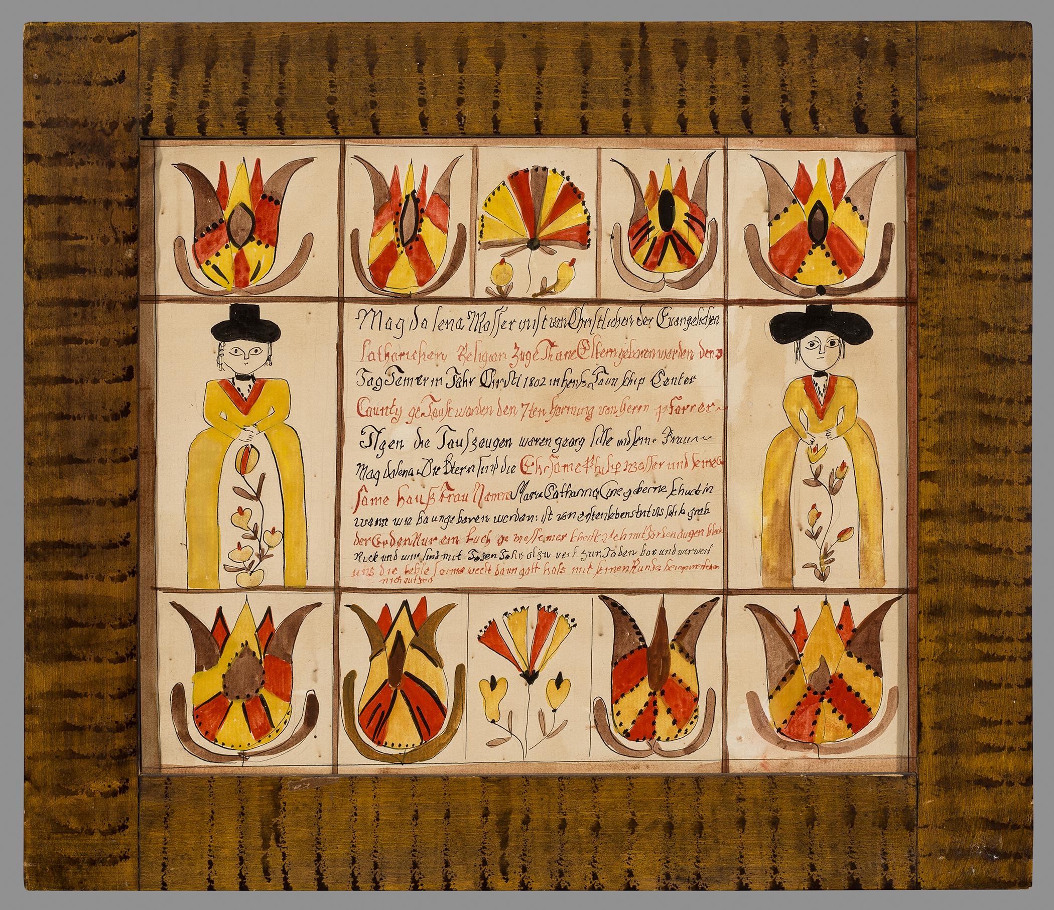 2013.0040 A Fraktur, B Frame, view 1