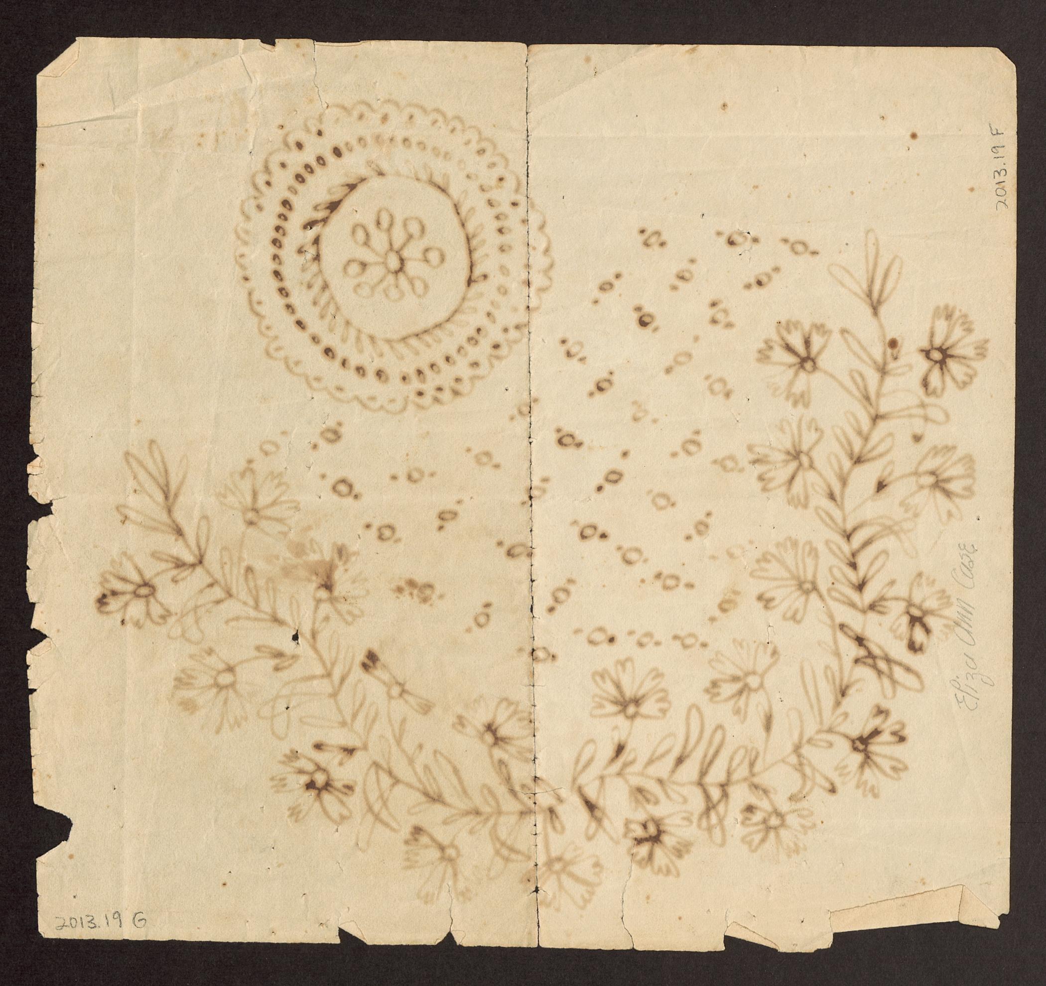 2013.0019 F Needlework pattern, G Needlework pattern, view 2, reverse