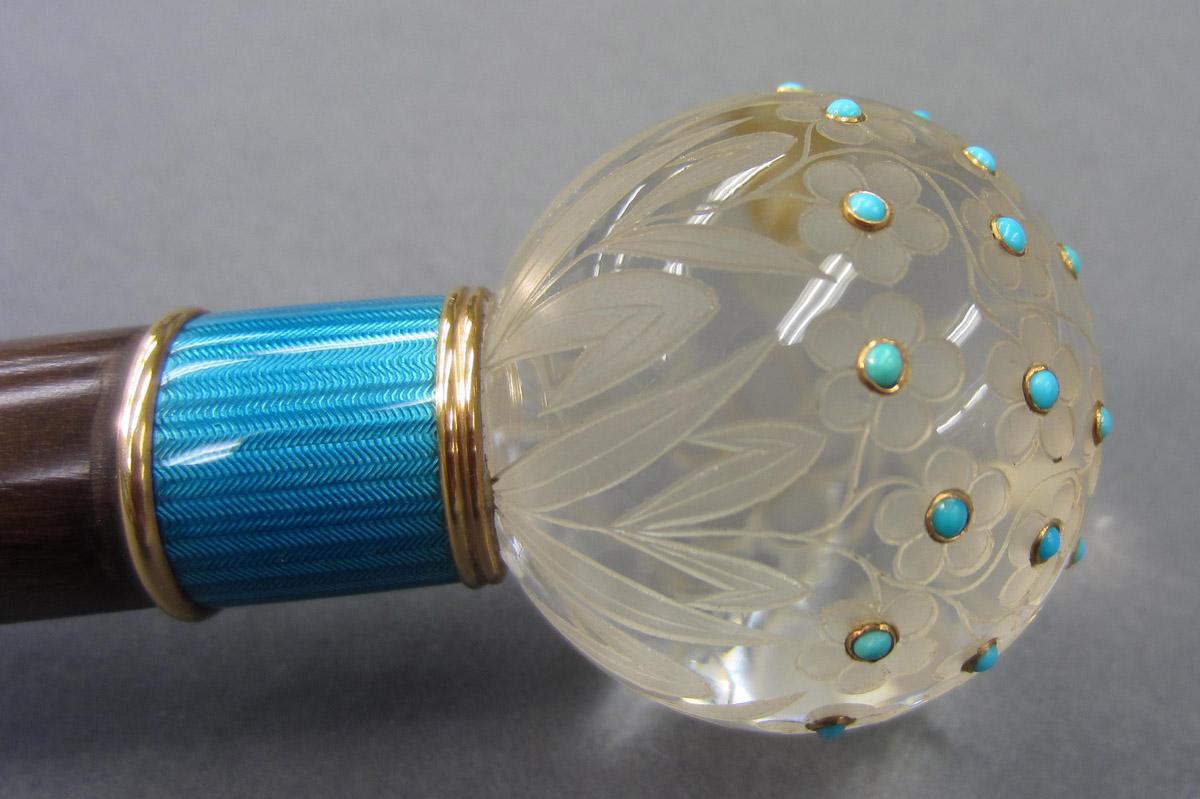 2013.0048.012 Parasol handle, Enamel