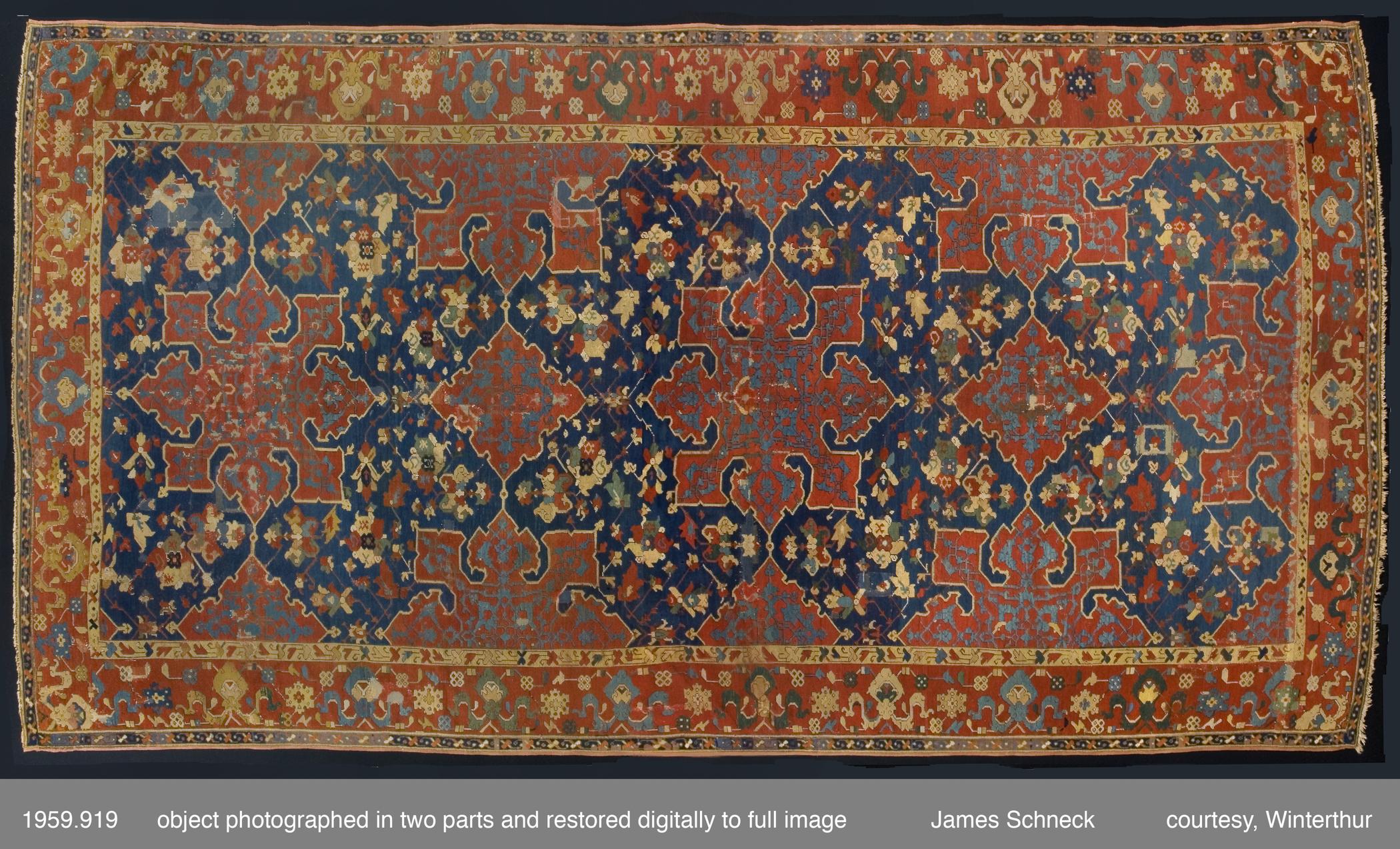 1959.0919 Rug, view 1, digitally restored