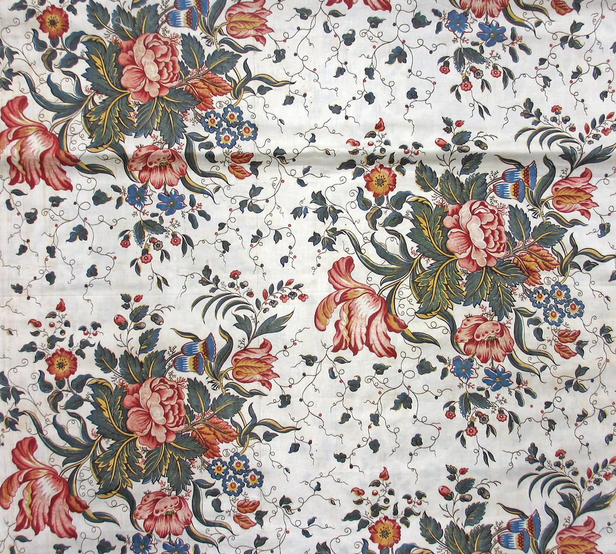 T2256 textile, printed repeat in white