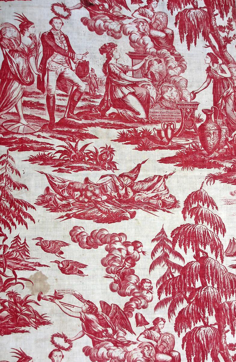 T115 textile, printed repeat red