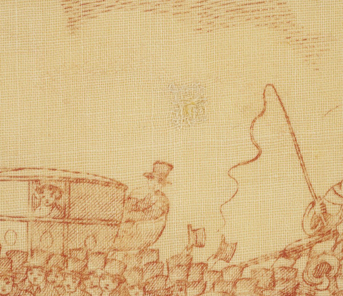 1959.0971 Handkerchief, detail 4, after conservation treatment