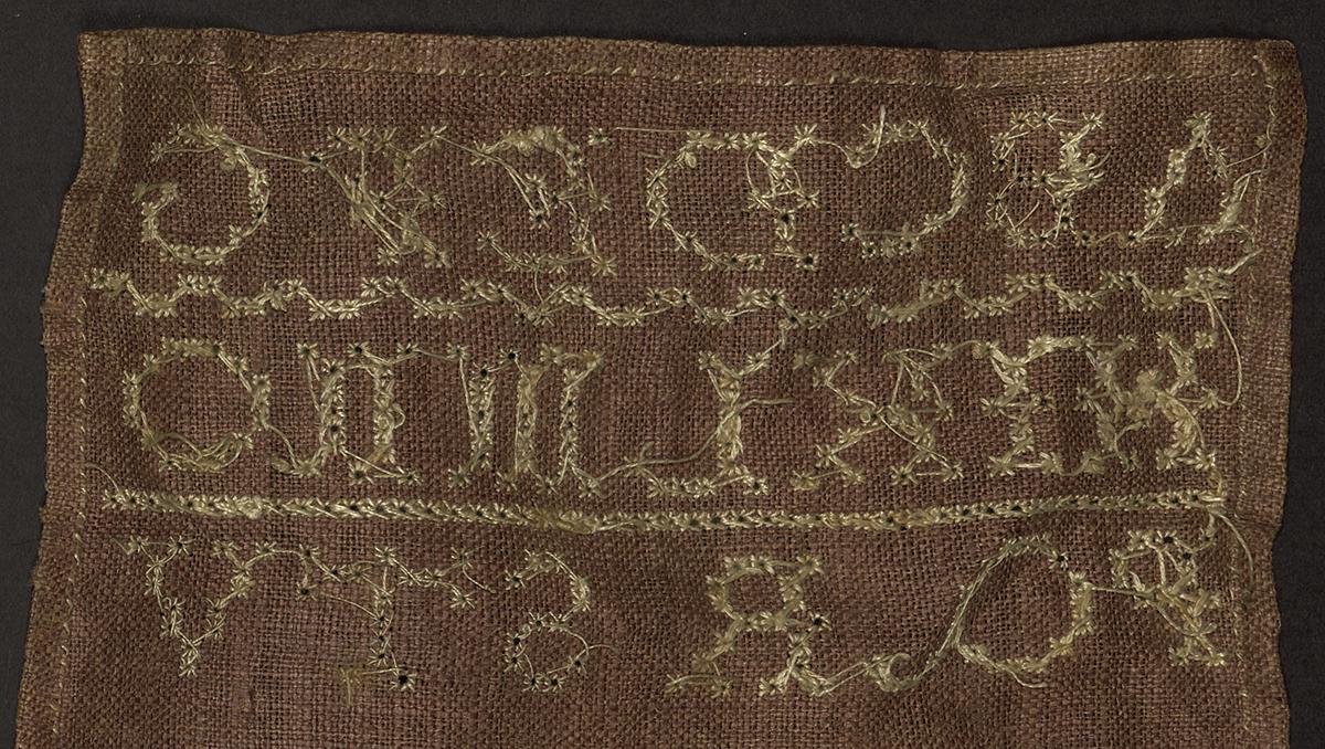 2011.0051.026 E Sampler, Verso Detail