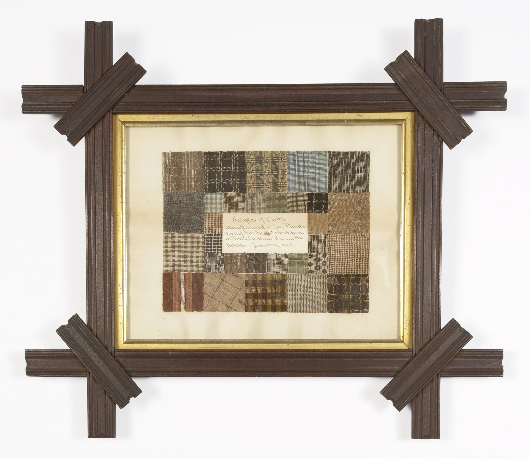 2014.0008 A Samples of cloth, B Frame, view 1