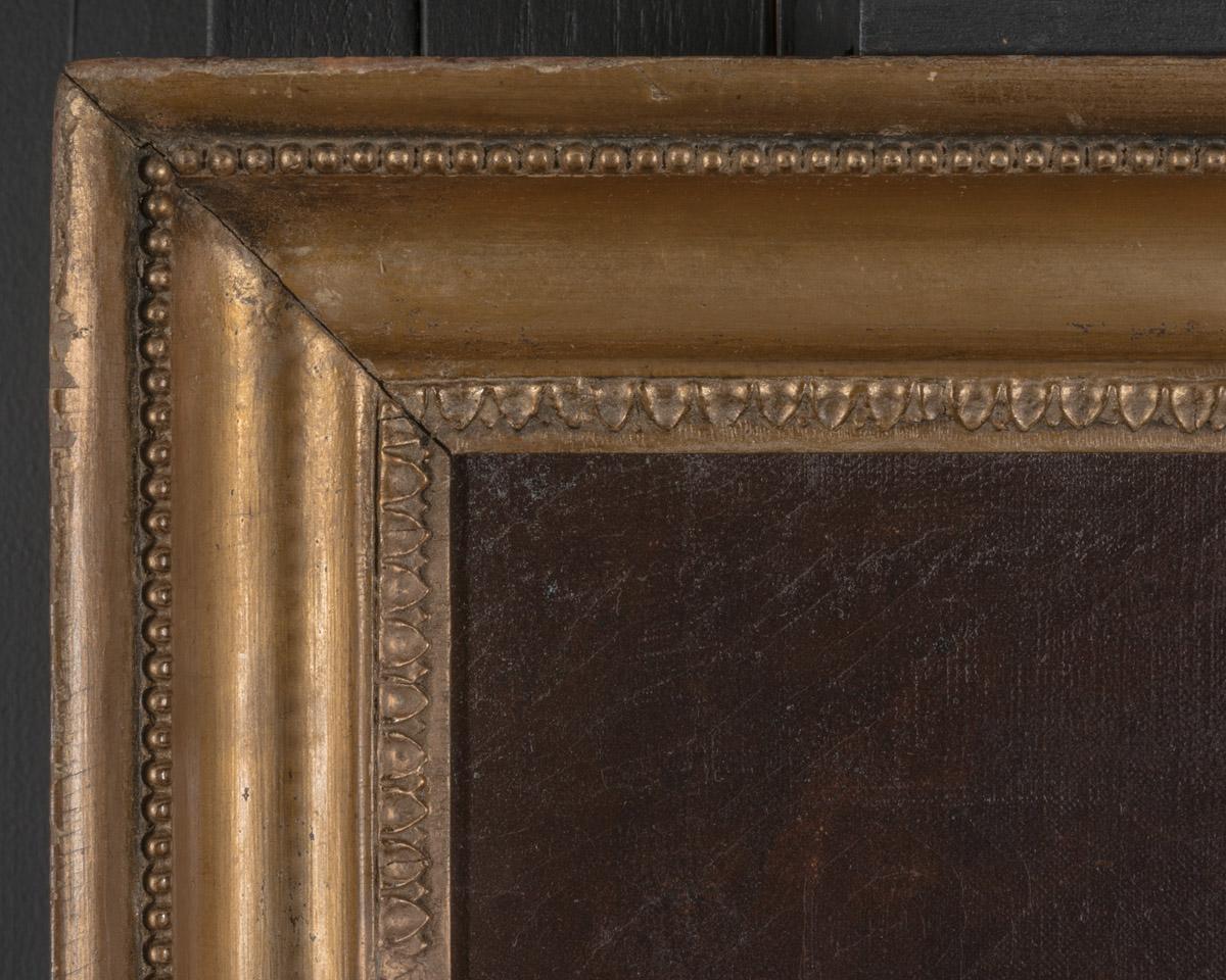 2014.0009.001 A Painting, B Frame, detail 1, before conservation treatment