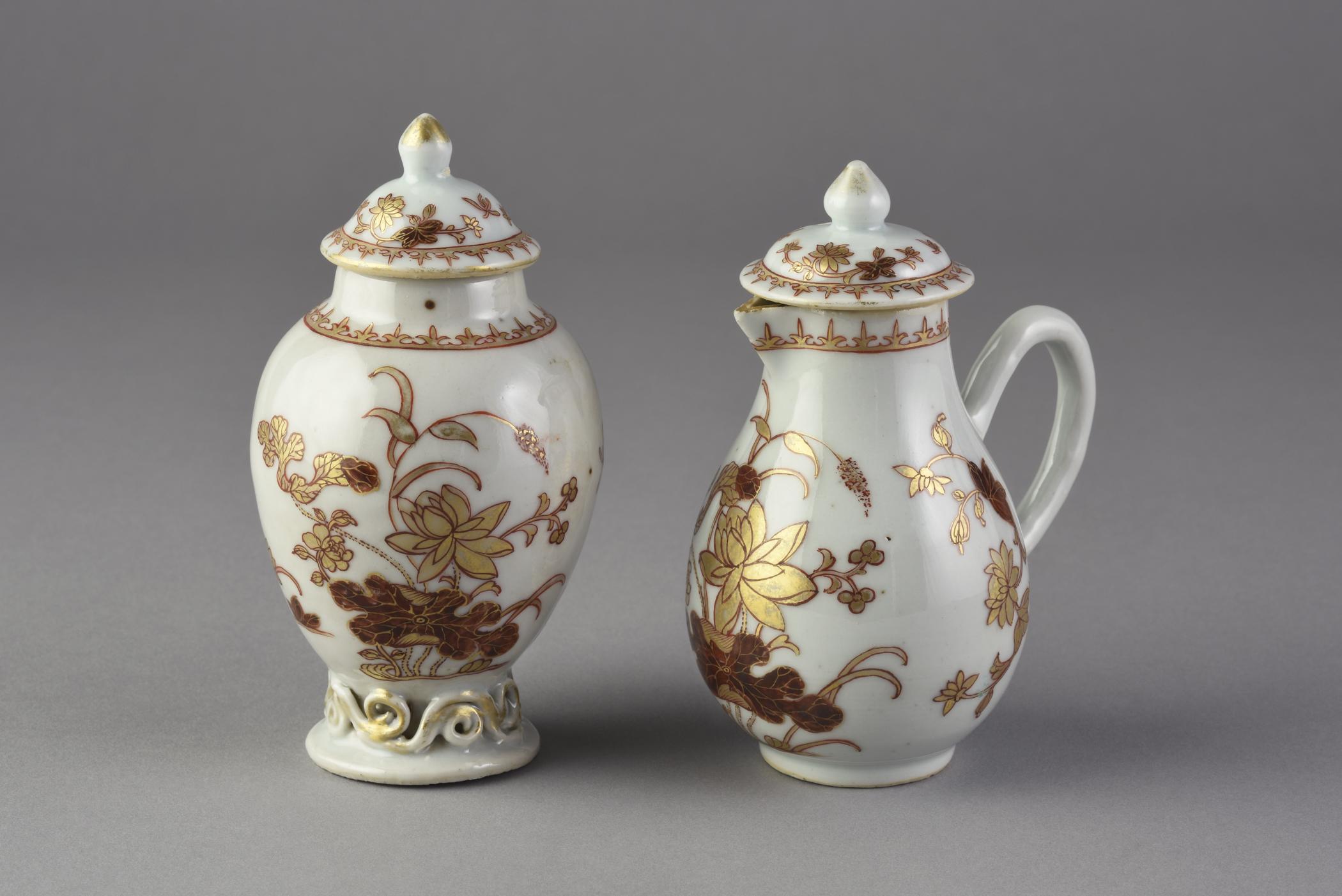 2014.0016.060.001 A, B Cream jug, .002 A, B Tea canister