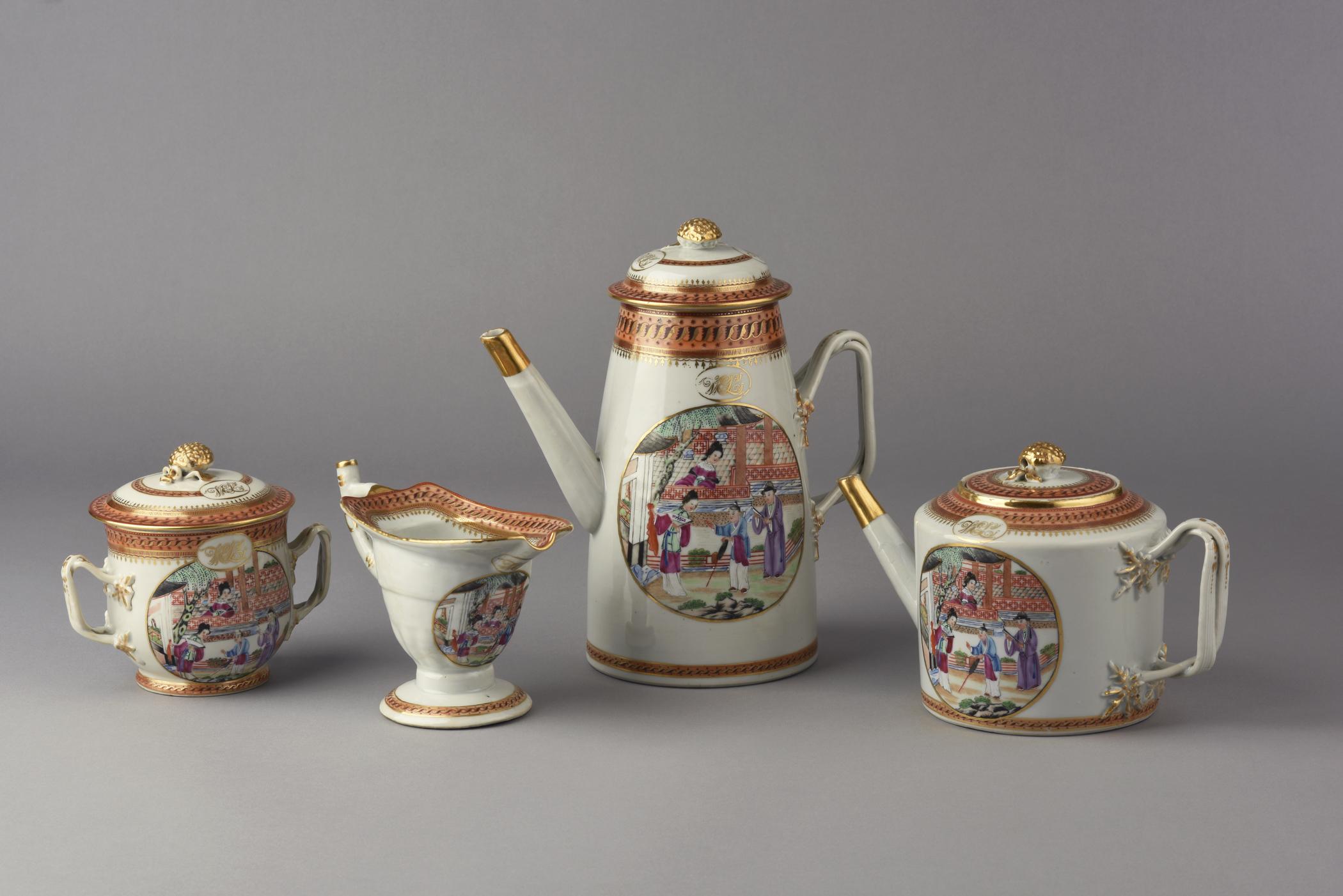 2014.0016.152.001 A, B Teapot, .002 A, B Sugar bowl, .003 Cream jug, .004 A, B Coffee pot