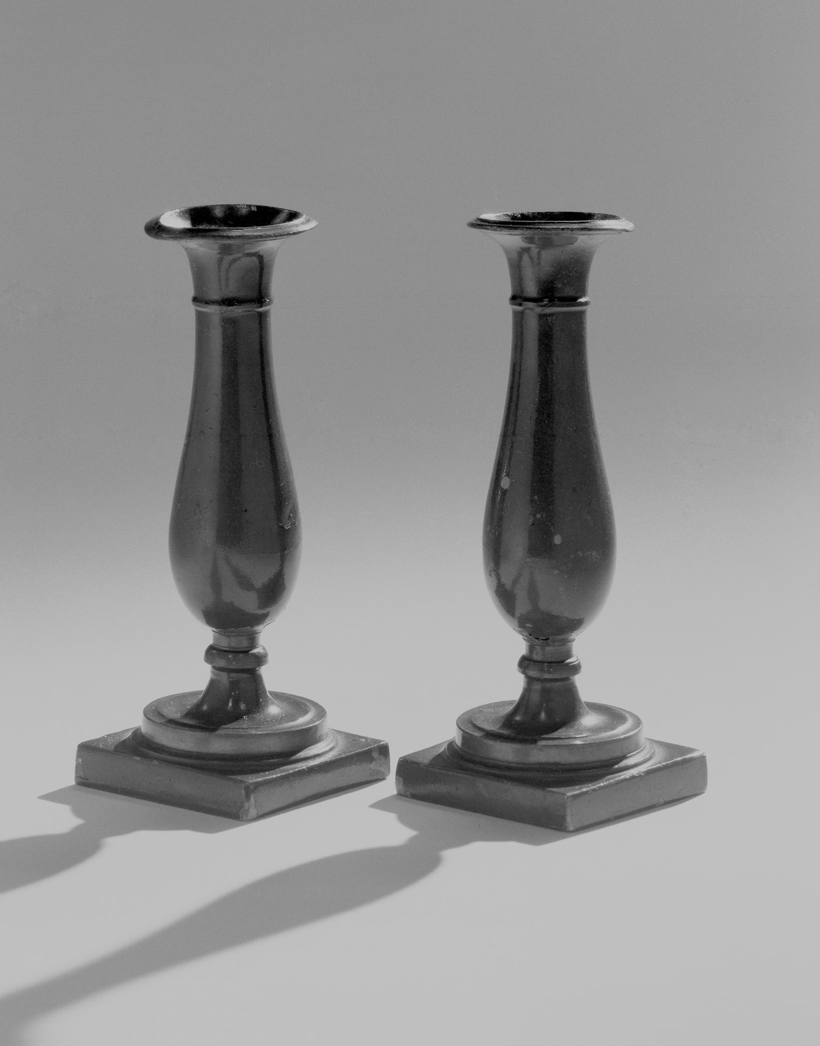 1959.1044, 1959.1045 Miniature pewter candlesticks