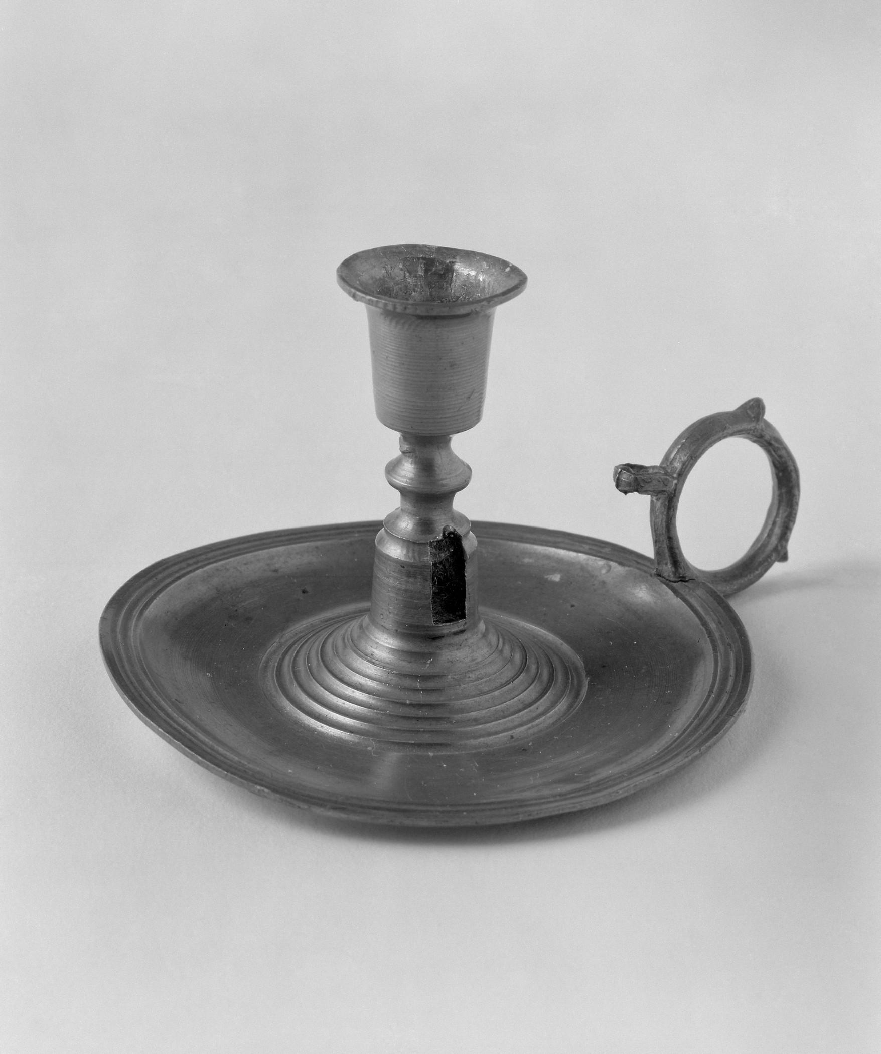 1959.1054 Miniature pewter candlestick (view 2)