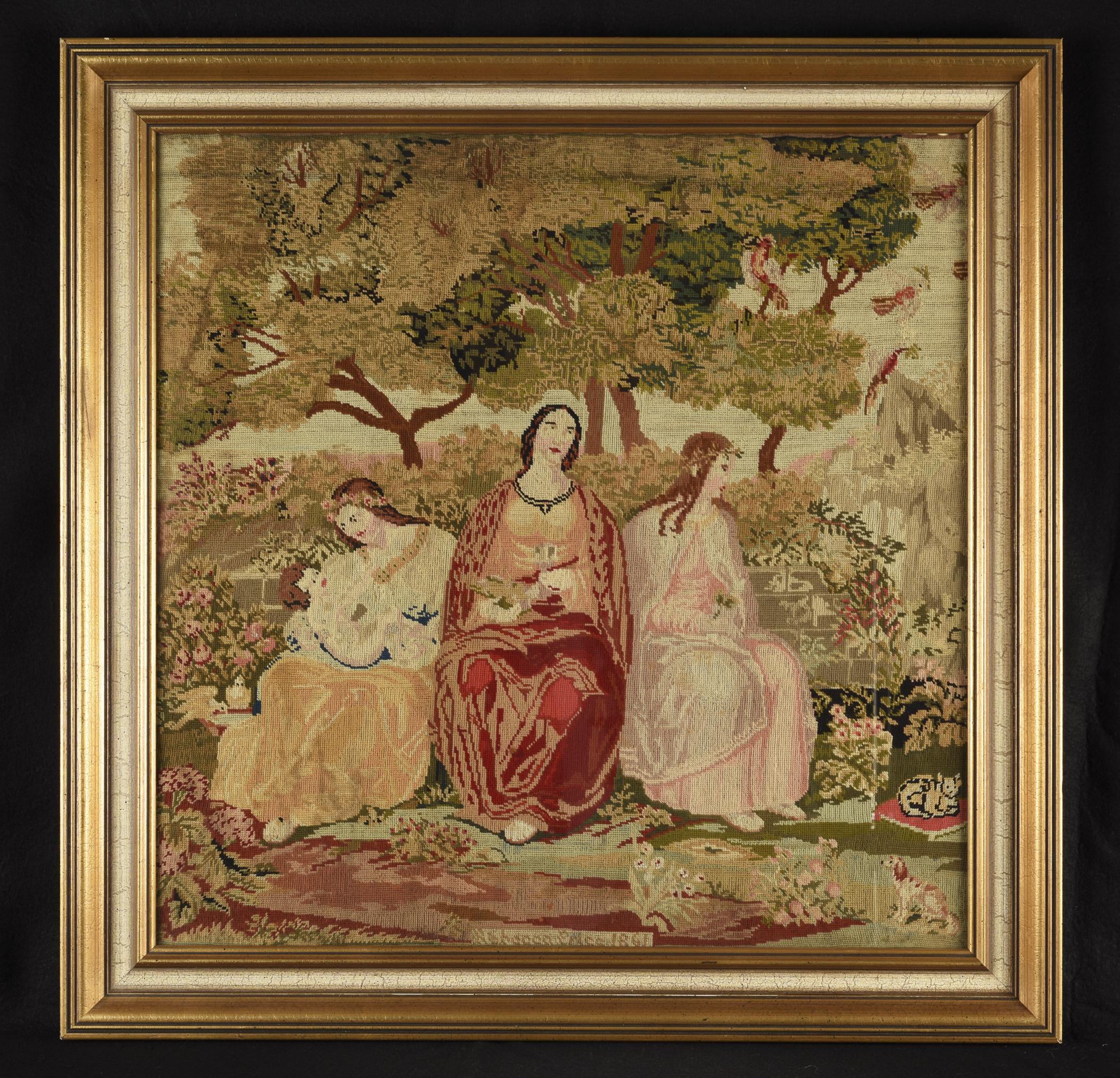 2014.0036 Needlework picture, L2014.1051 B Frame, view 1