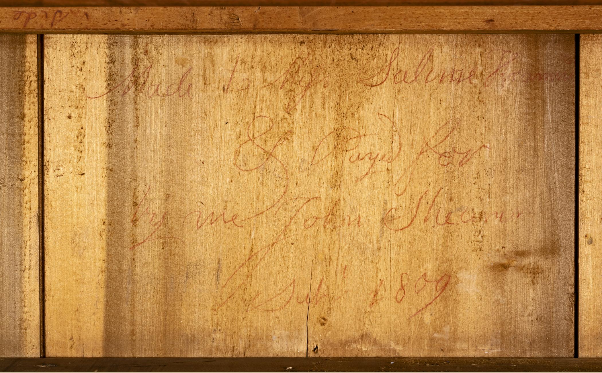 2015.0002 Chest of drawers, detail 11, case, inscription