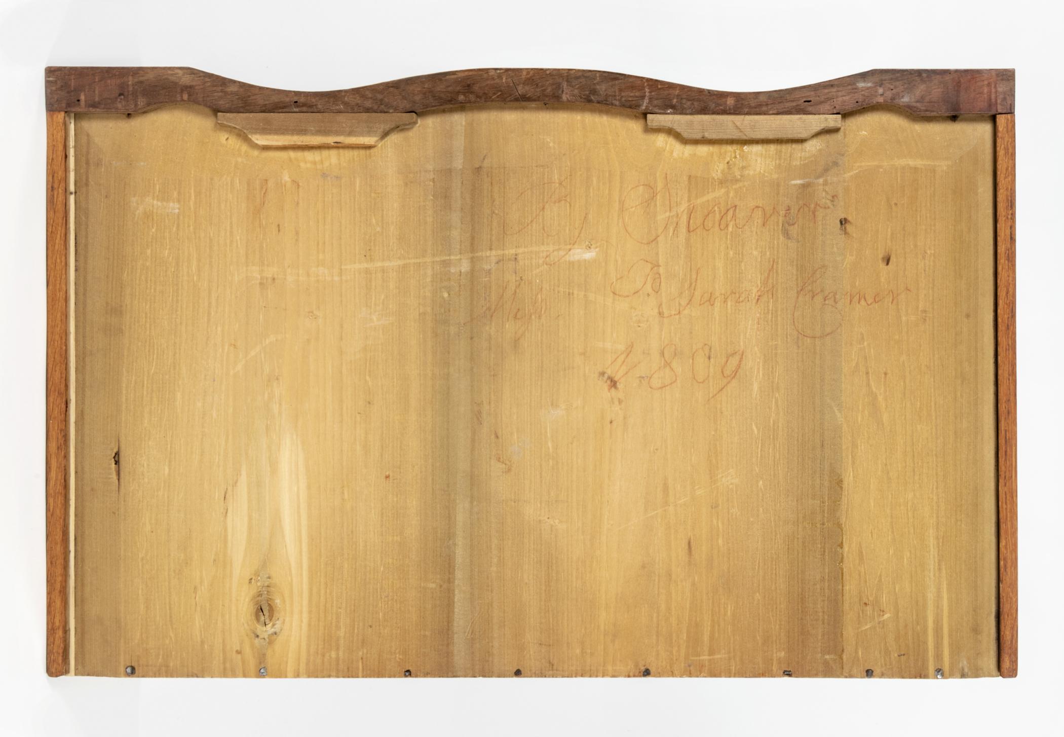 2015.0002 Chest of drawers, drawer 3, underside, inscription