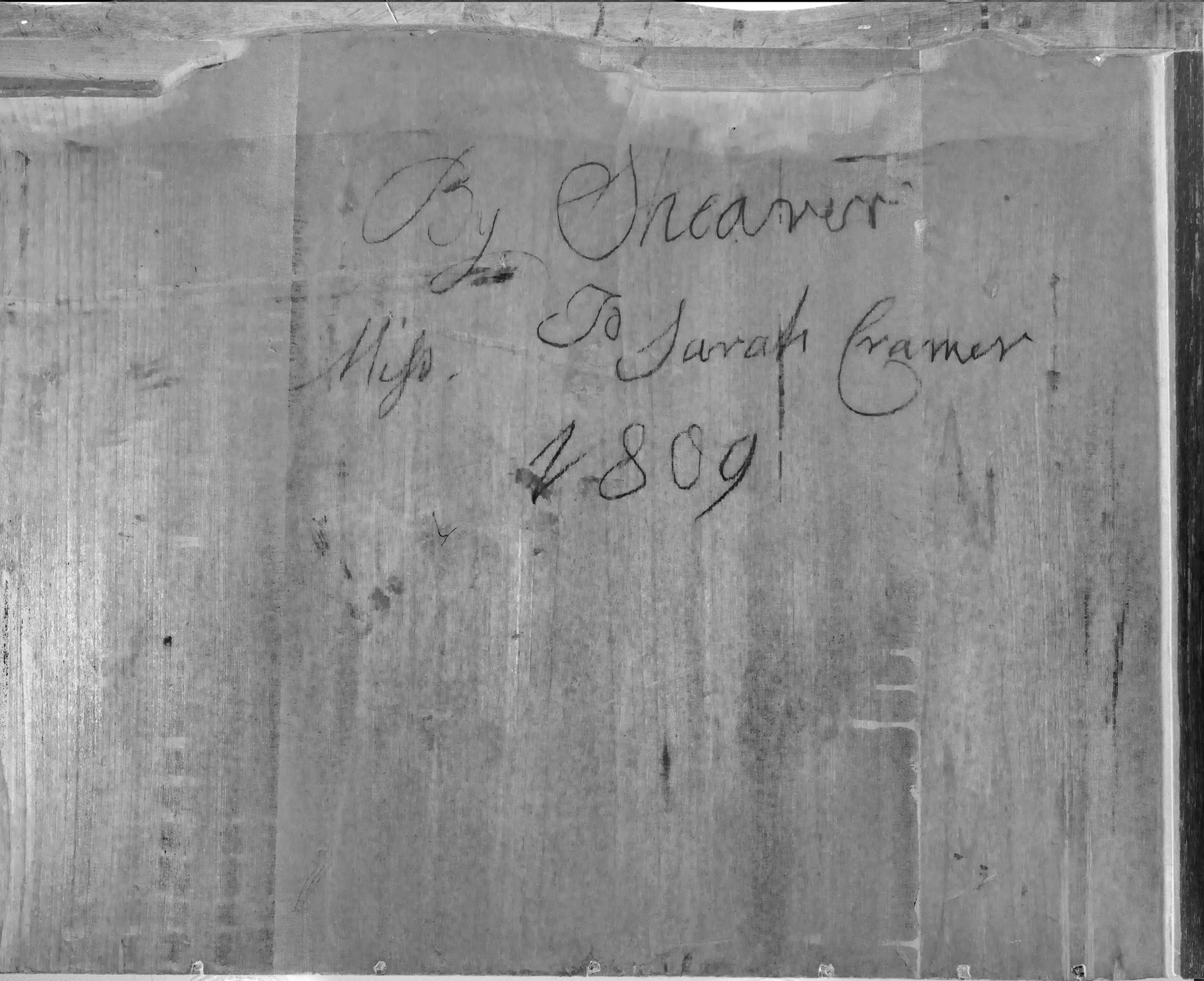 2015.0002 Chest of drawers, drawer 3, detail 2, inscription