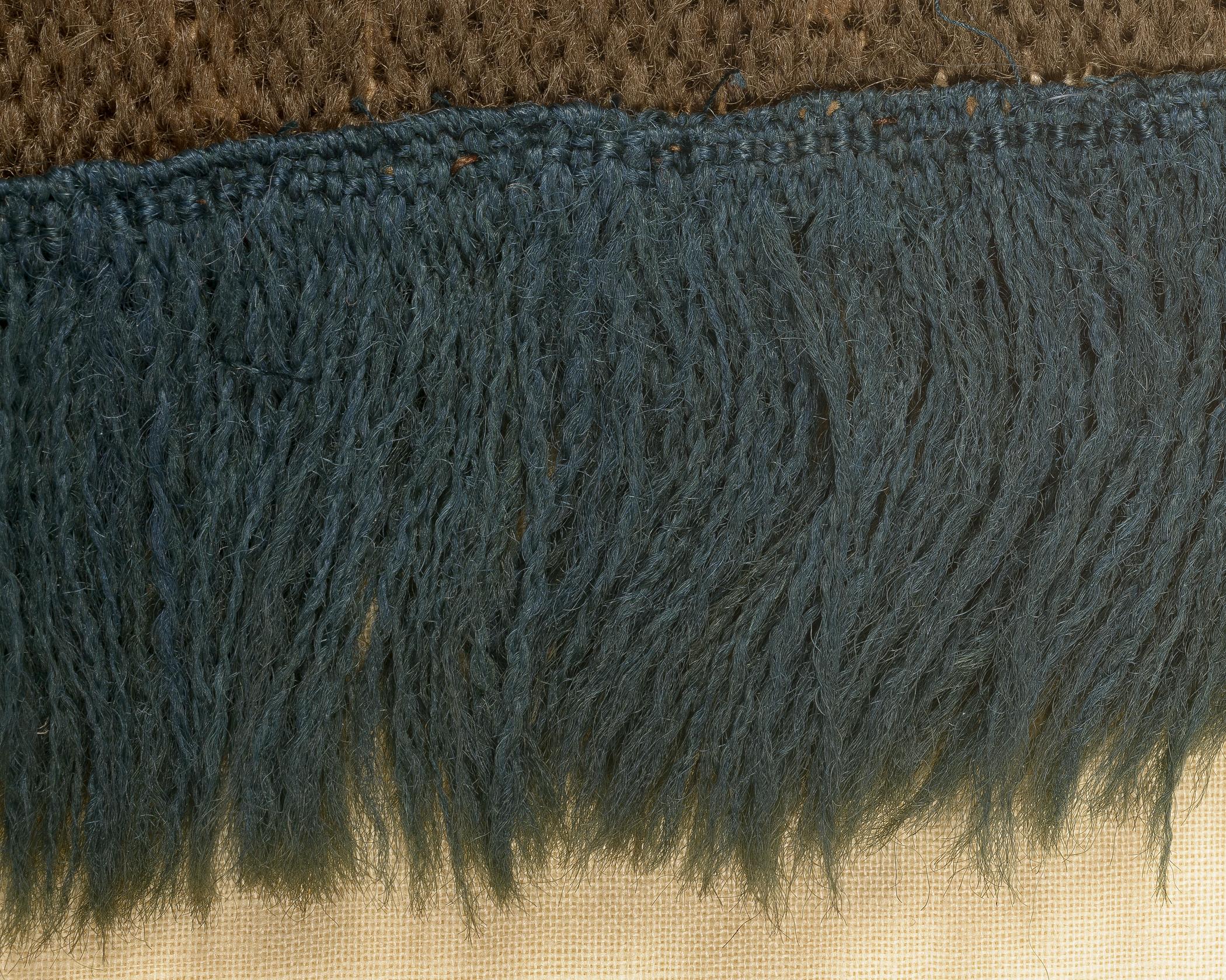 2014.0037 Table cover, detail 1, before conservation treatment