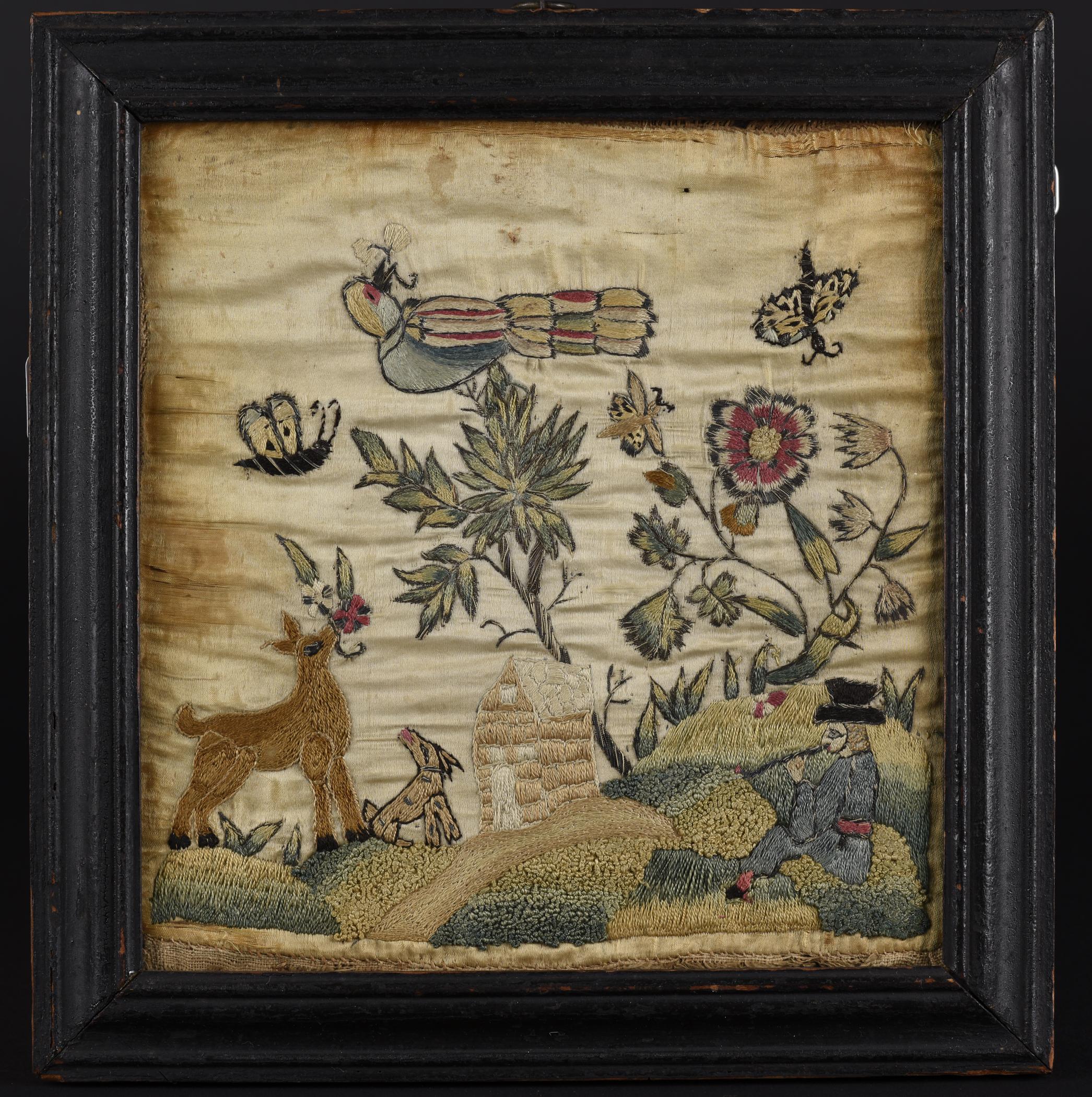 2014.0045.002 A Needlework picture, B Frame, view 2