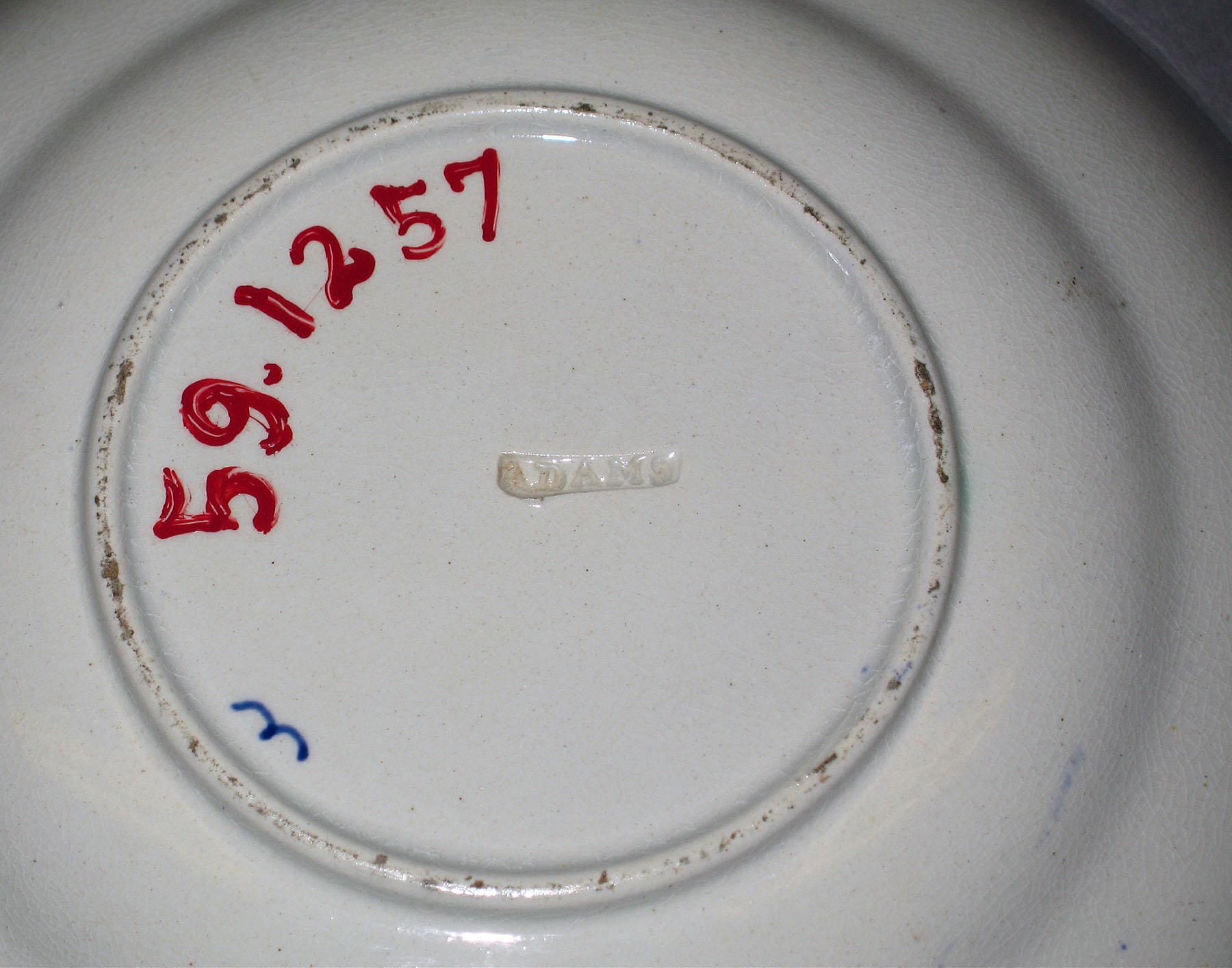 1959.1257 Adams pearlware saucer, marks