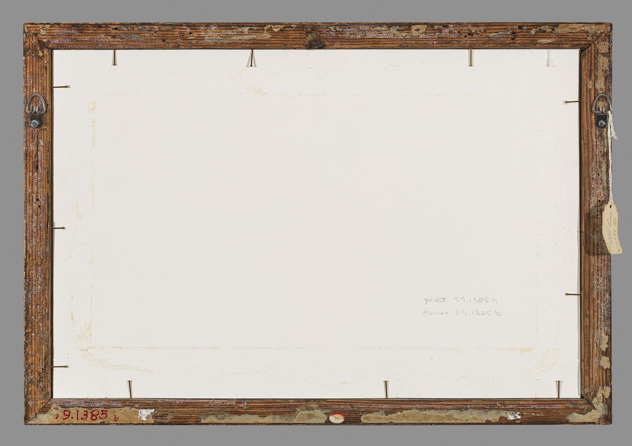 1959.1385 B, C Frame and backboard, view 1, reverse