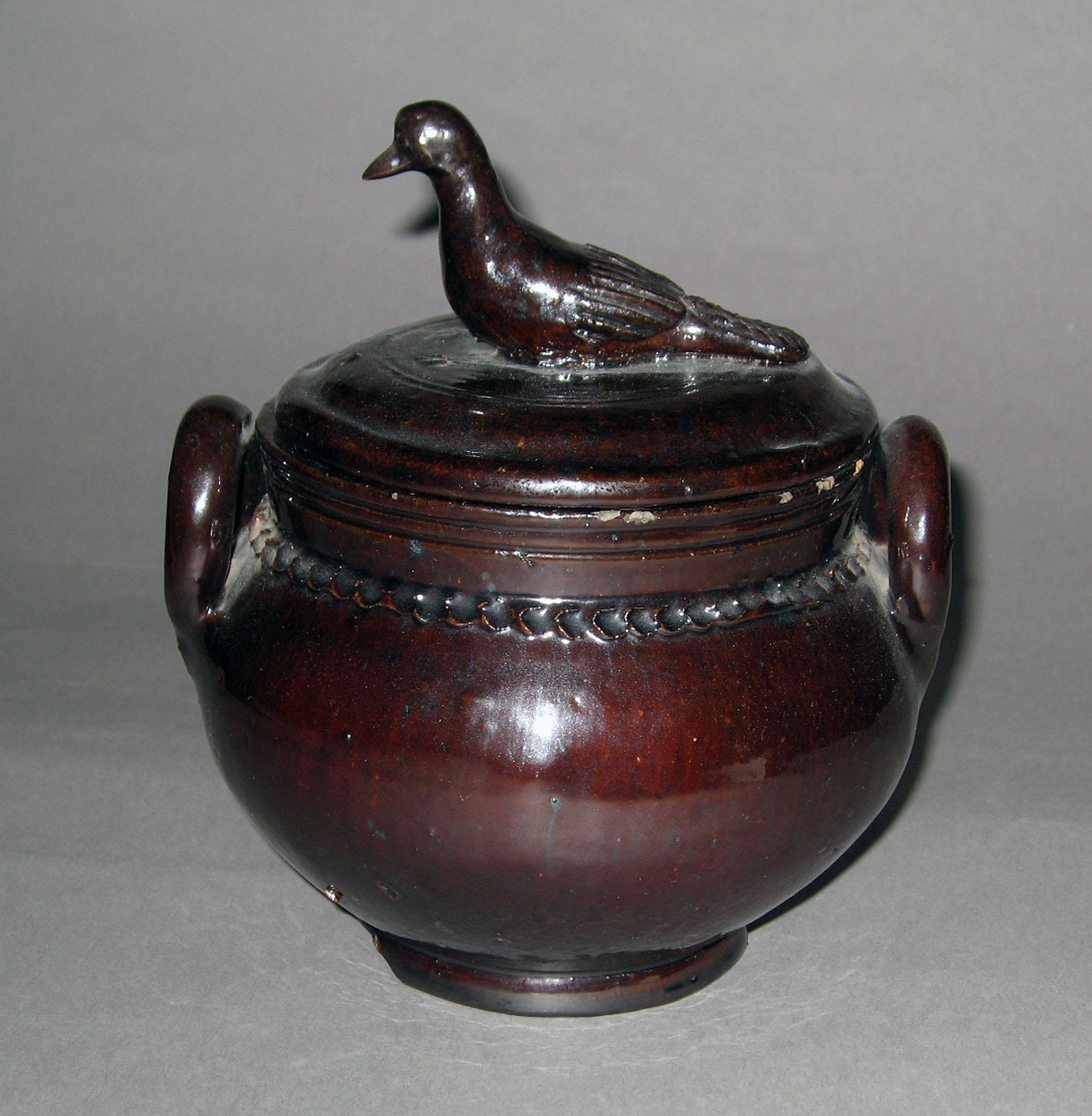 1959.1540 A, B Redware sugar bowl