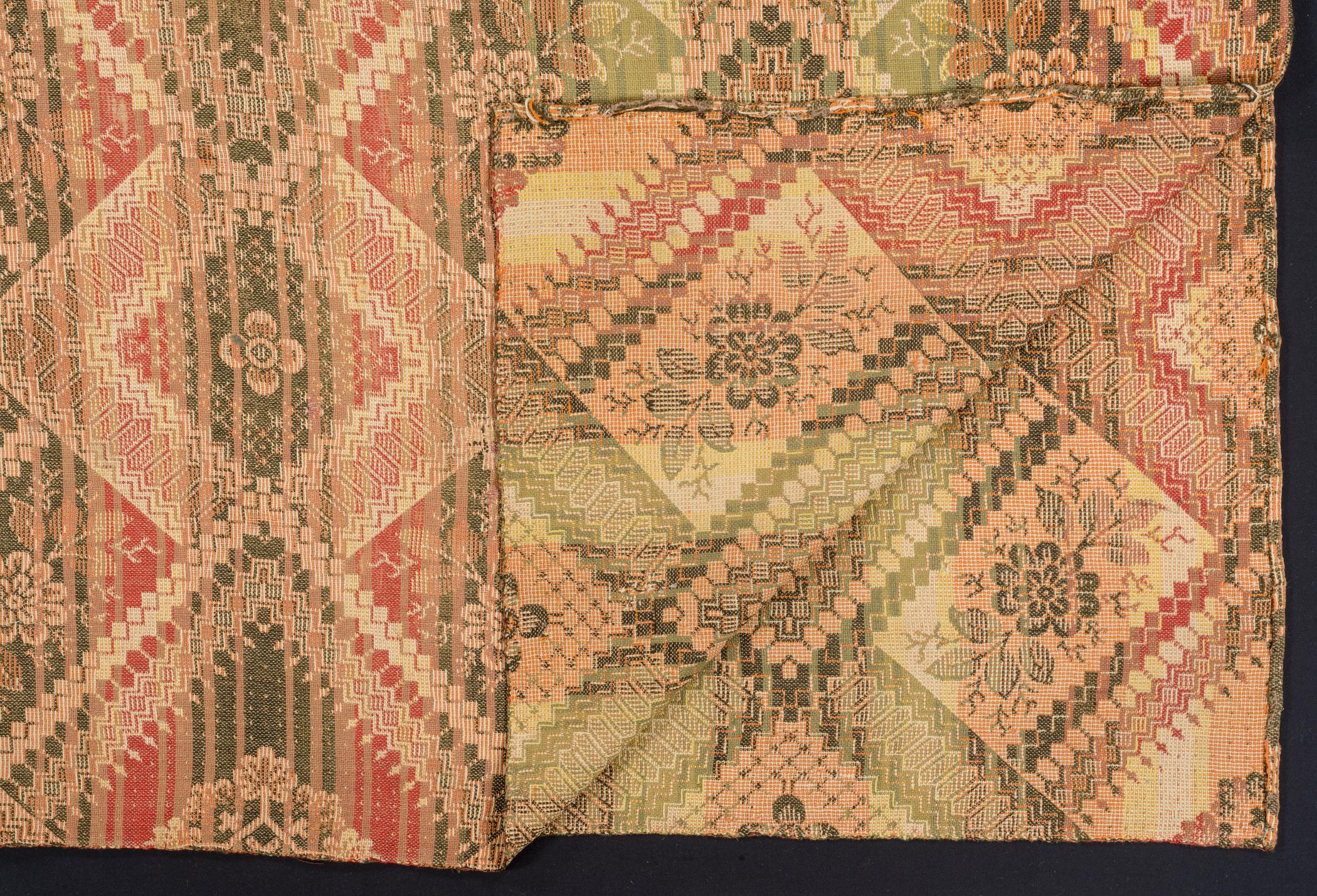 2015.0045 Rug fragment, detail, front and reverse