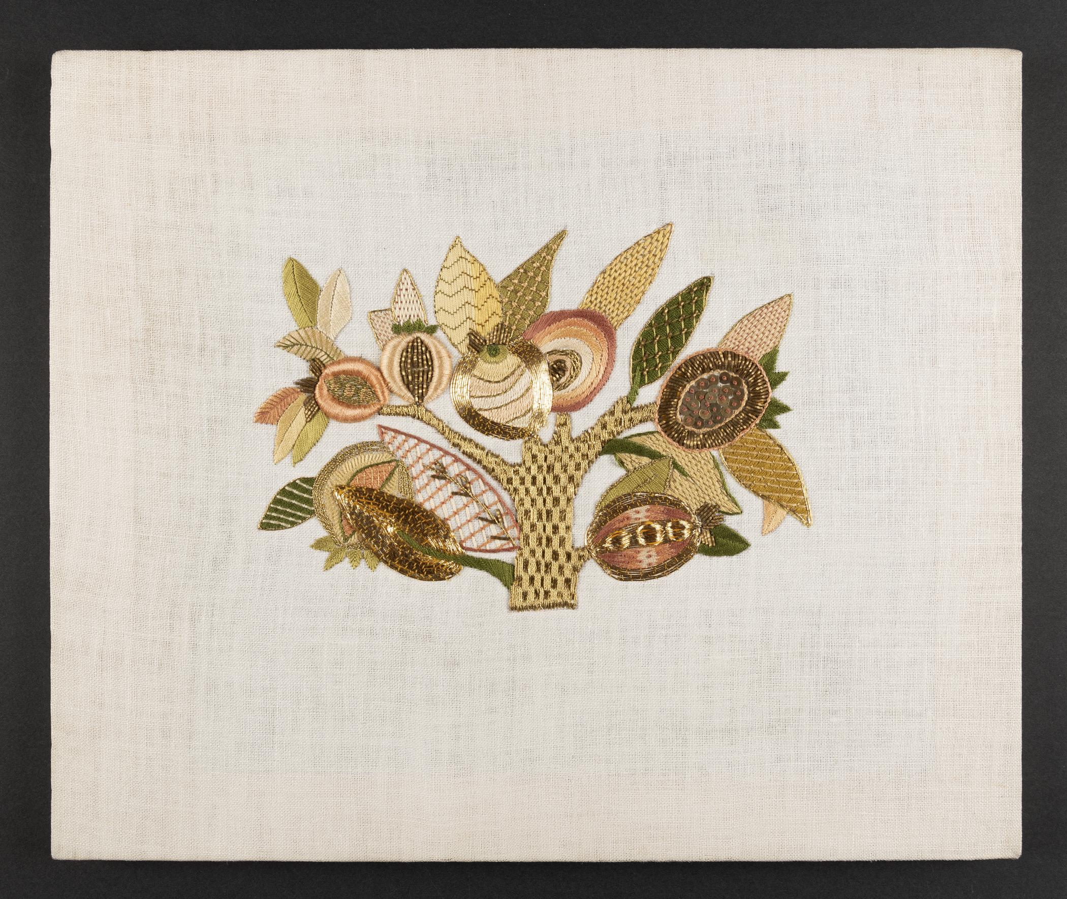 2015.0047.009 A Needlework picture, B Stretcher, view 1