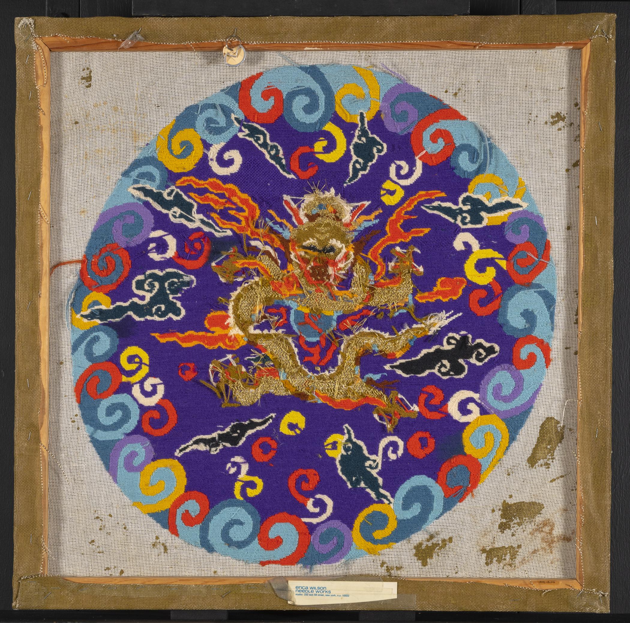 2015.0047.010 A Needlework picture, B Stretcher, view 3, reverse
