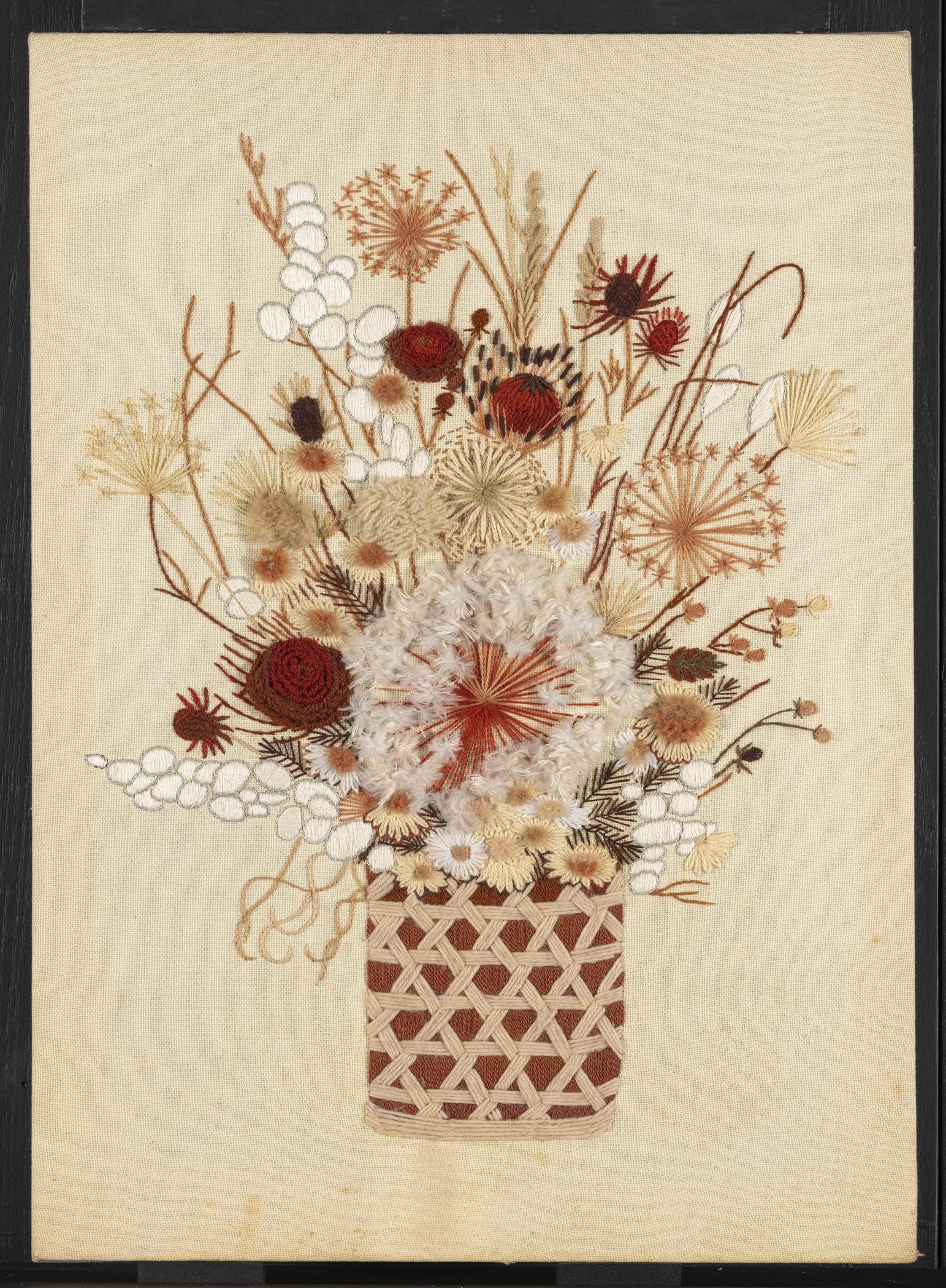 2015.0047.011 A Needlework picture, B Stretcher, view 1