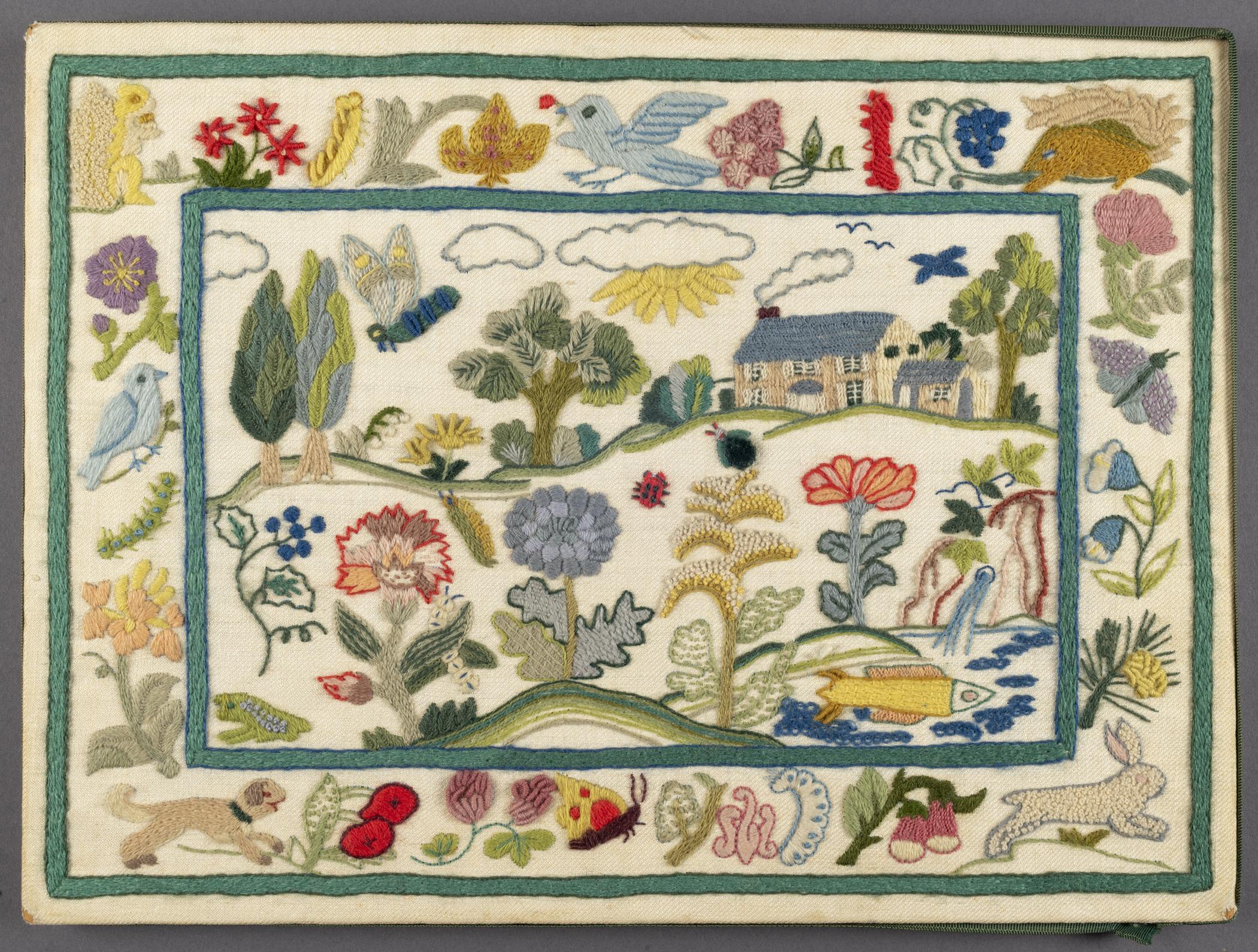2015.0047.016.001 A Needlework picture, B Frame, view 1