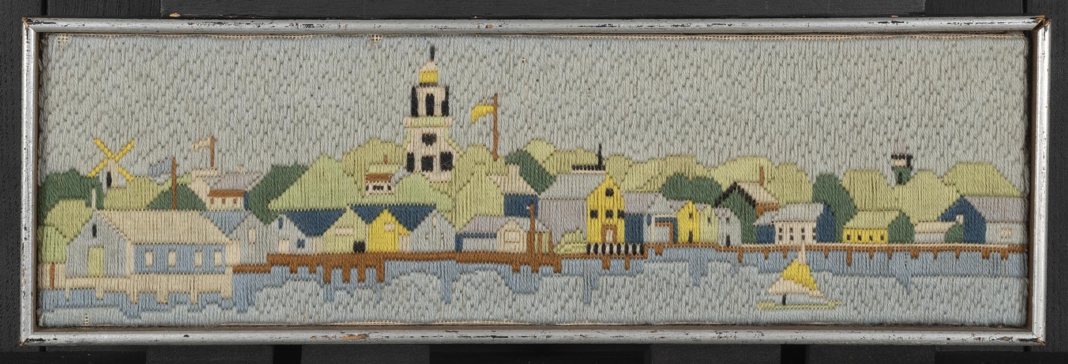 2015.0047.017 A Needlework picture, B Frame, view 1