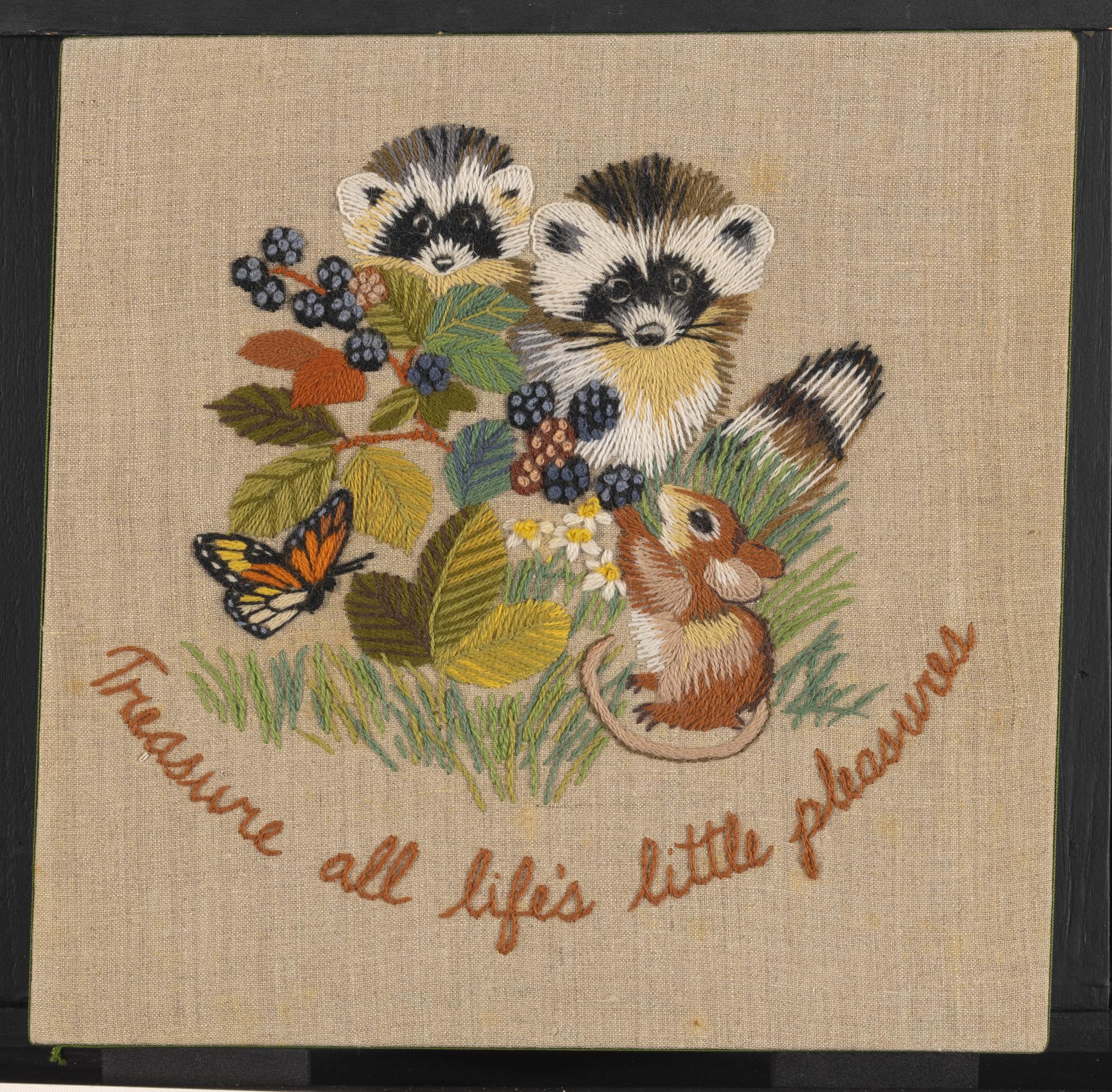 2015.0047.025 A Needlework picture, B Stretcher, view 1