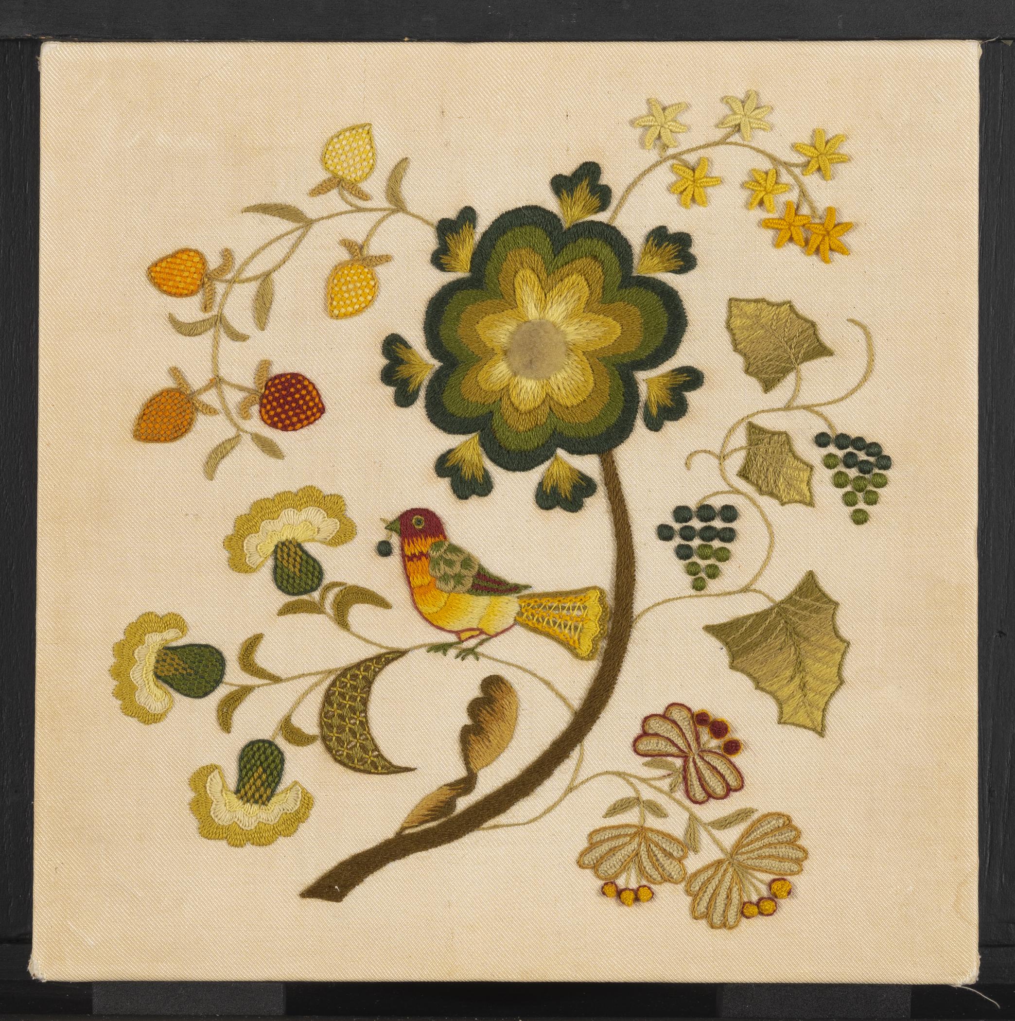2015.0047.068.002 A Needlework picture, B Stretcher, view 1