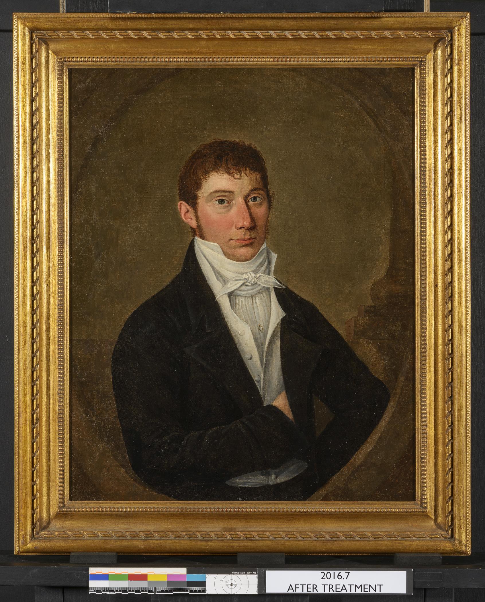 2016.0007 A Painting, B Frame, view 1, after conservation treatment