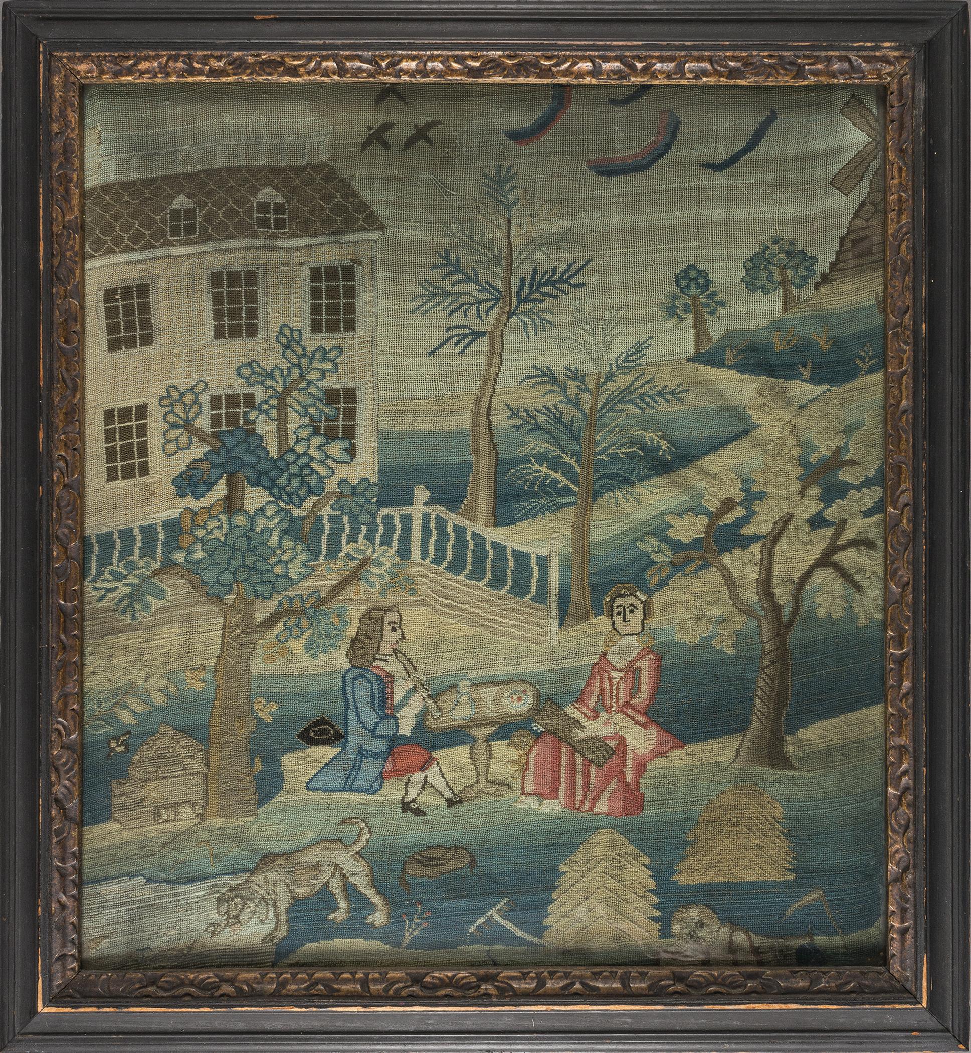 2016.0006 A Needlework picture, B Frame, view 1