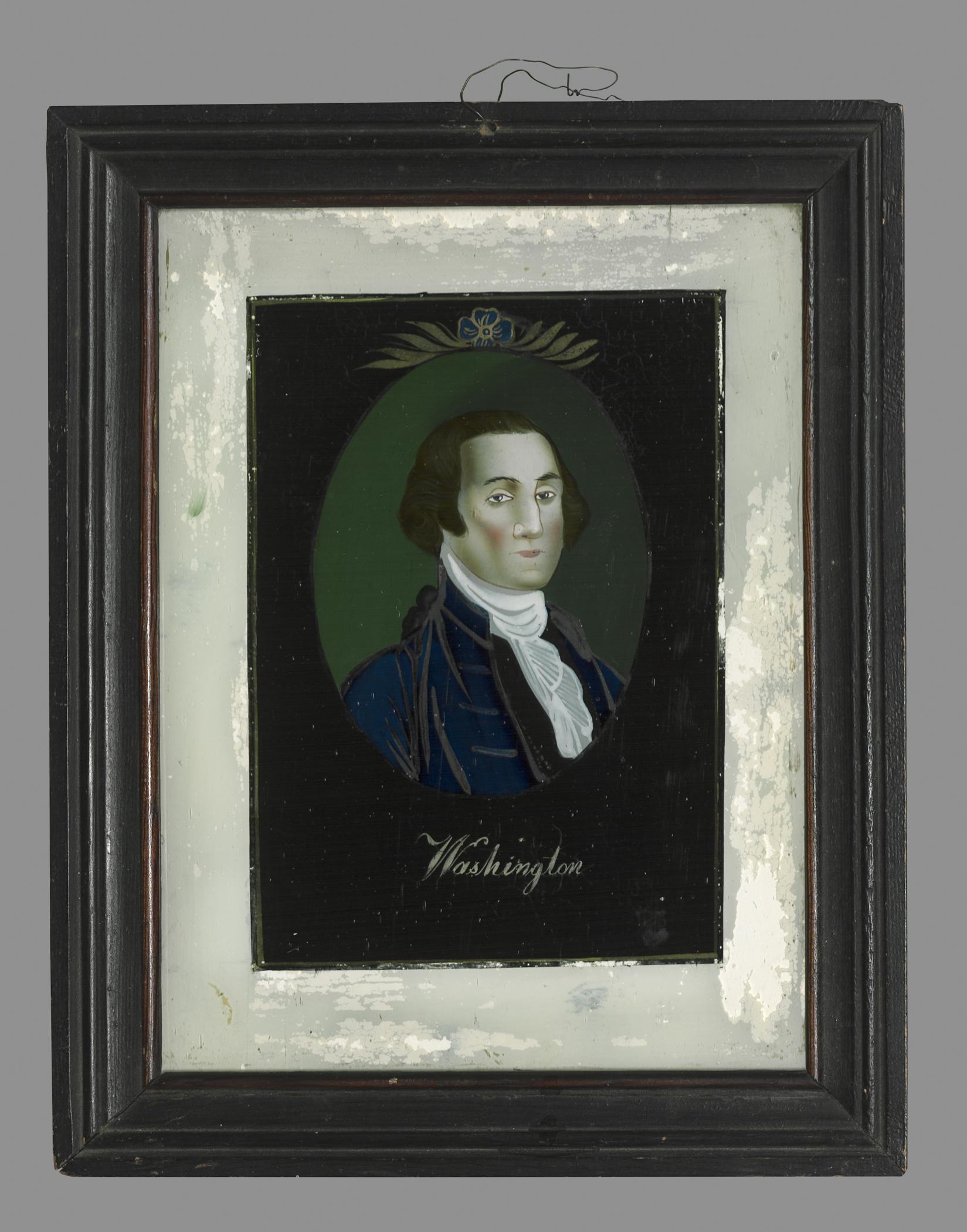 1977.0596 A Painting on glass, B Frame, view 1